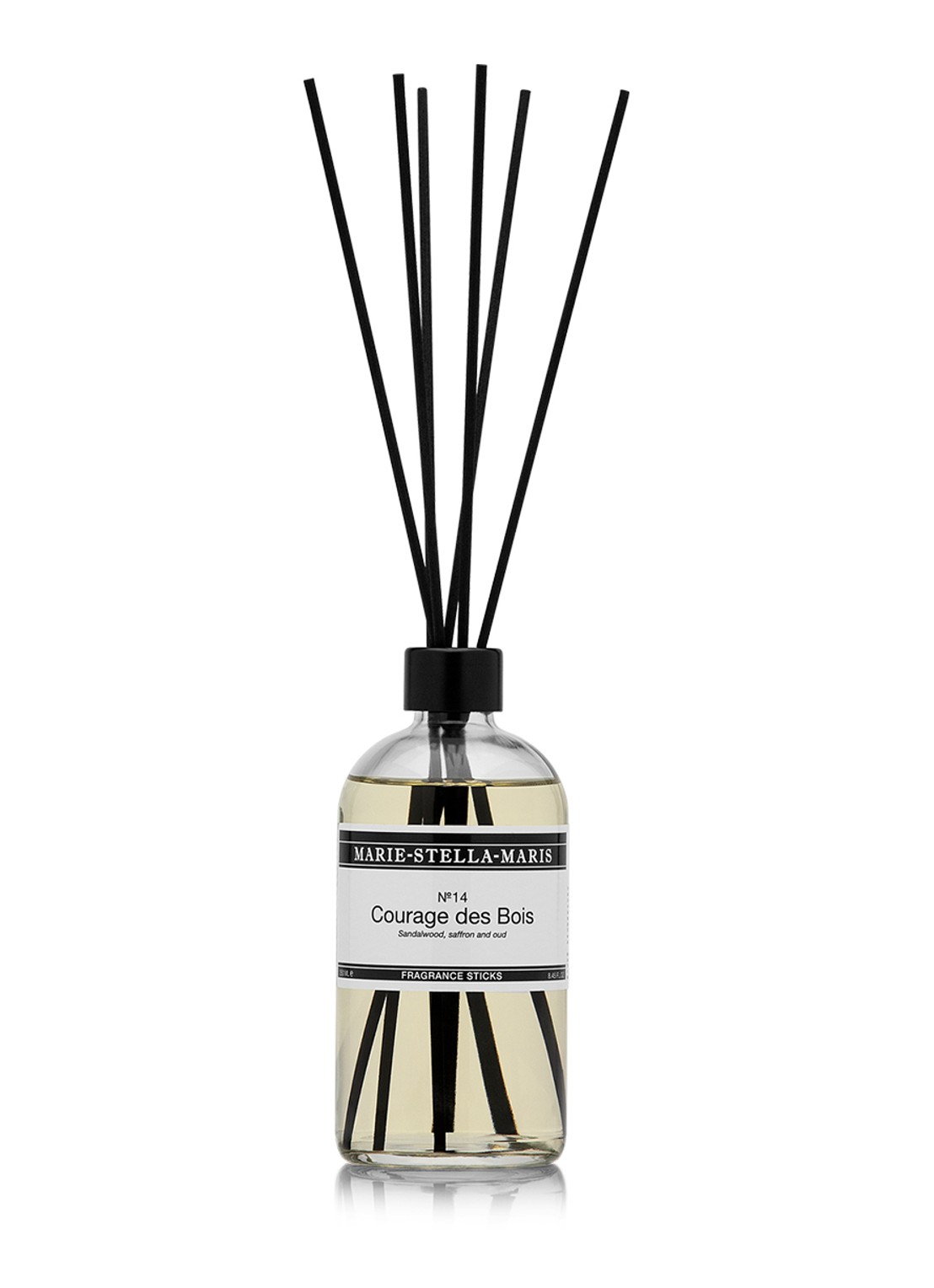 Marie-Stella-Maris No.14 Courage des Bois geurstokjes 250 ml - voorkant transparant