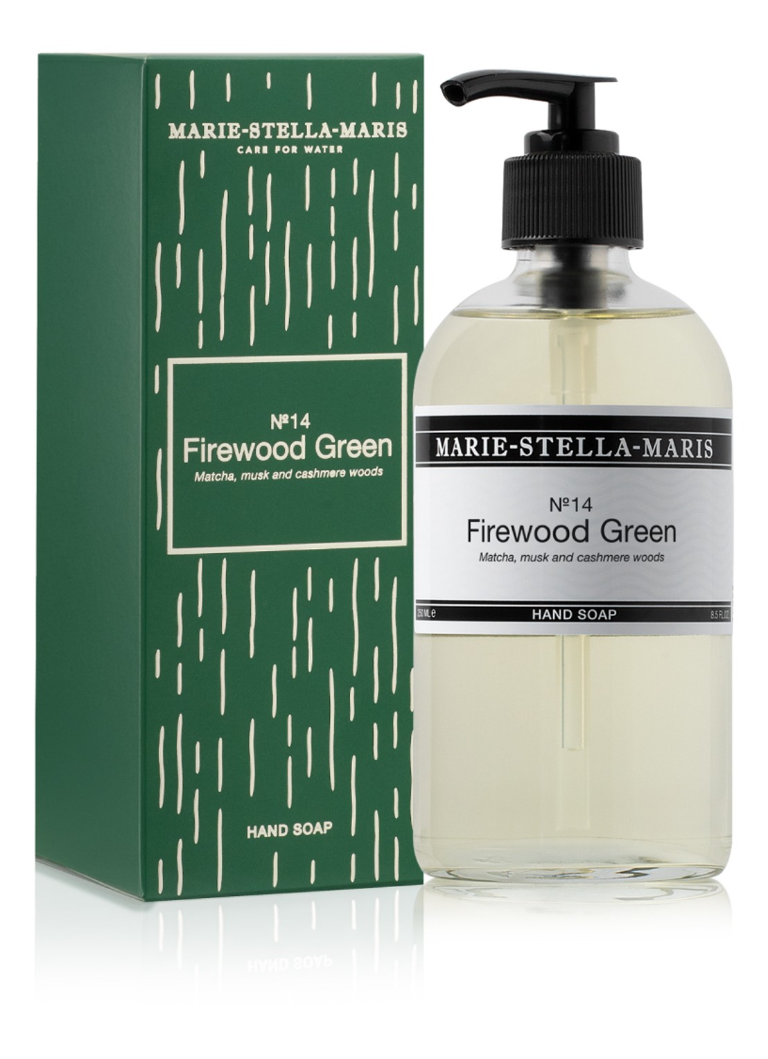 Marie-Stella-Maris No.14 Firewood Green handzeep 250 ml - voorkant 2 transparant