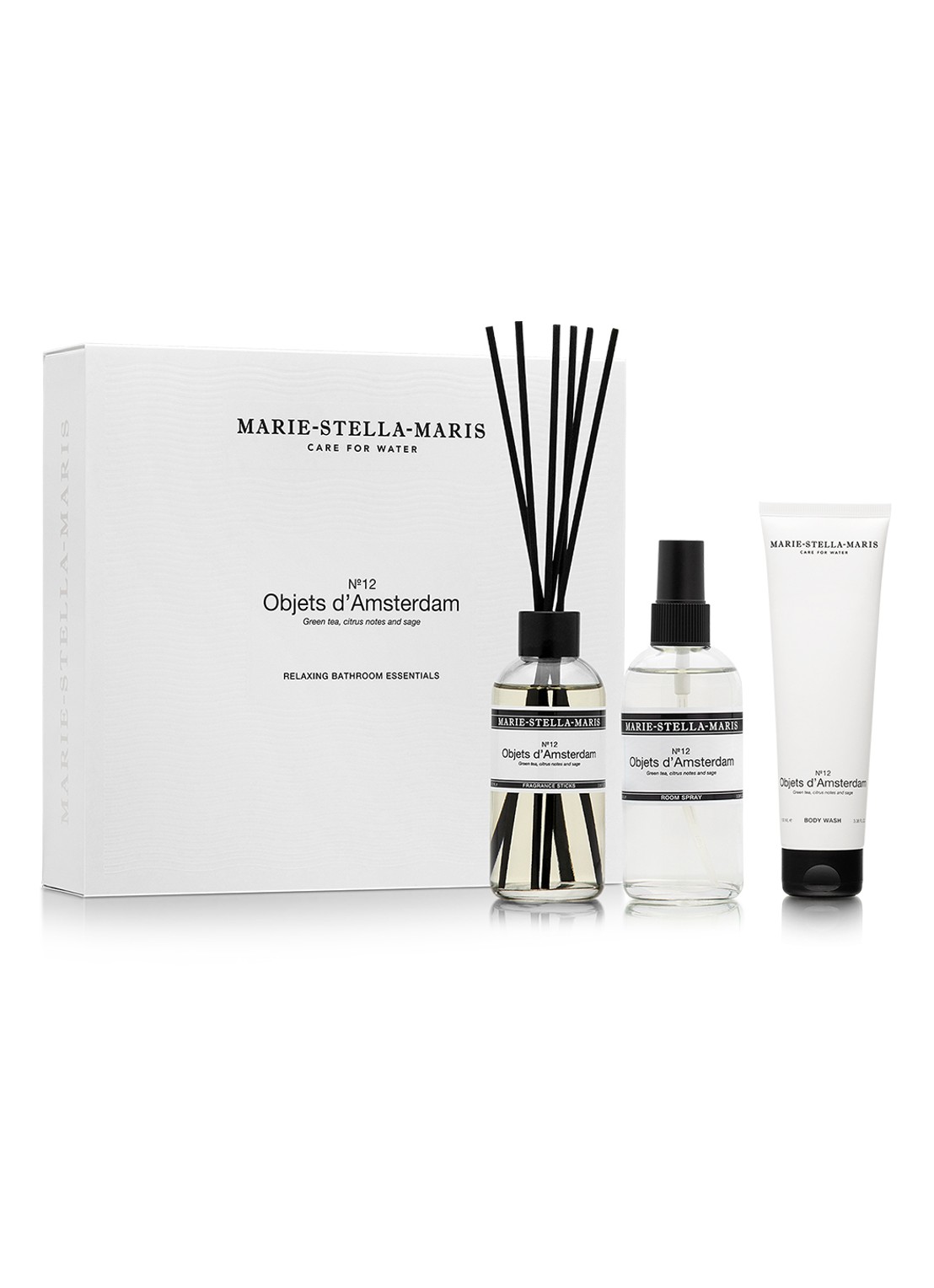 Marie-Stella-Maris Objets d'Amsterdam Bathroom Essentials Set - geuren- en verzorgingsset - voorkant 2 transparant