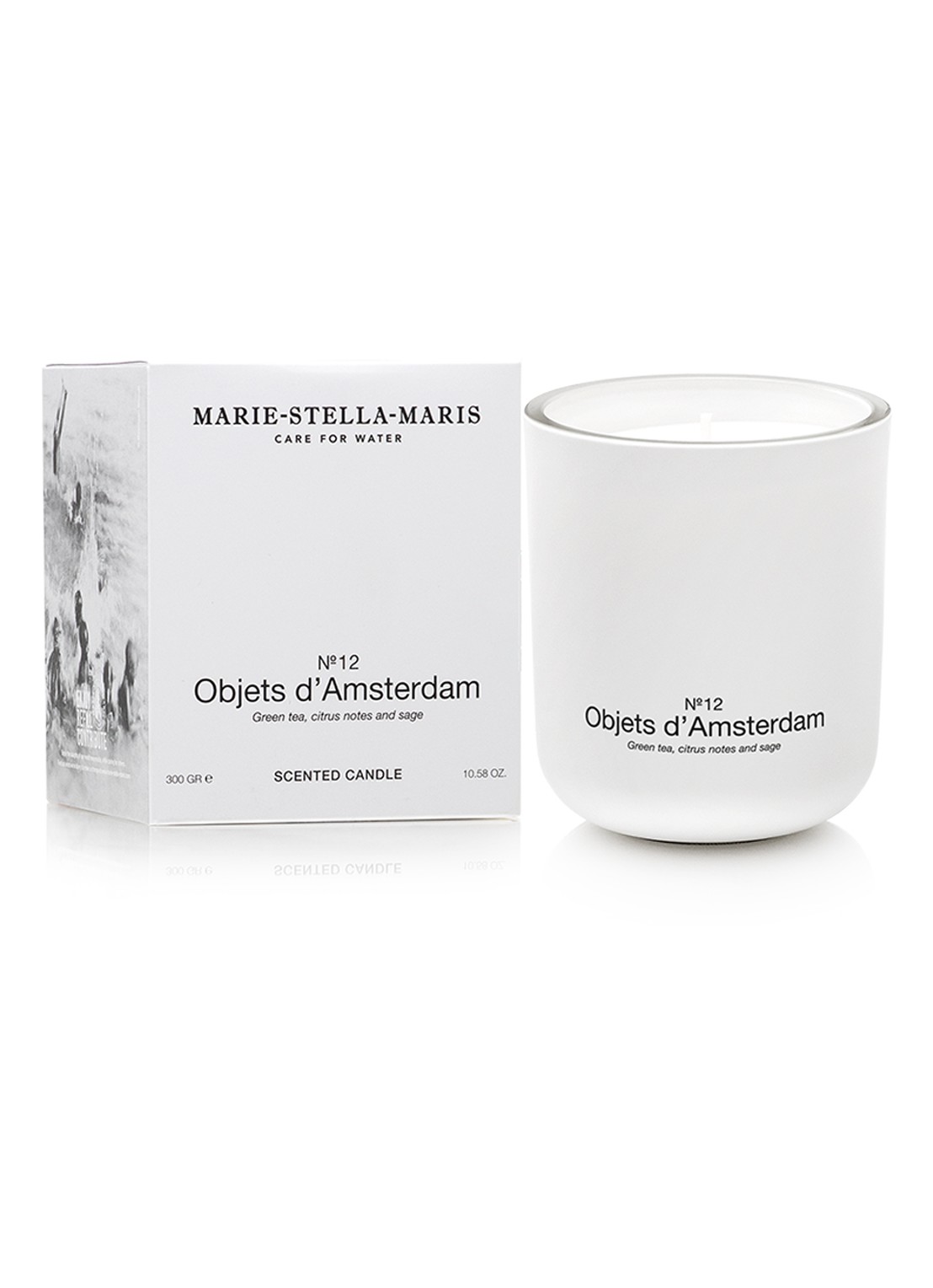 Marie-Stella-Maris Objets d'Amsterdam geurkaars 300 gram - detail 2 wit