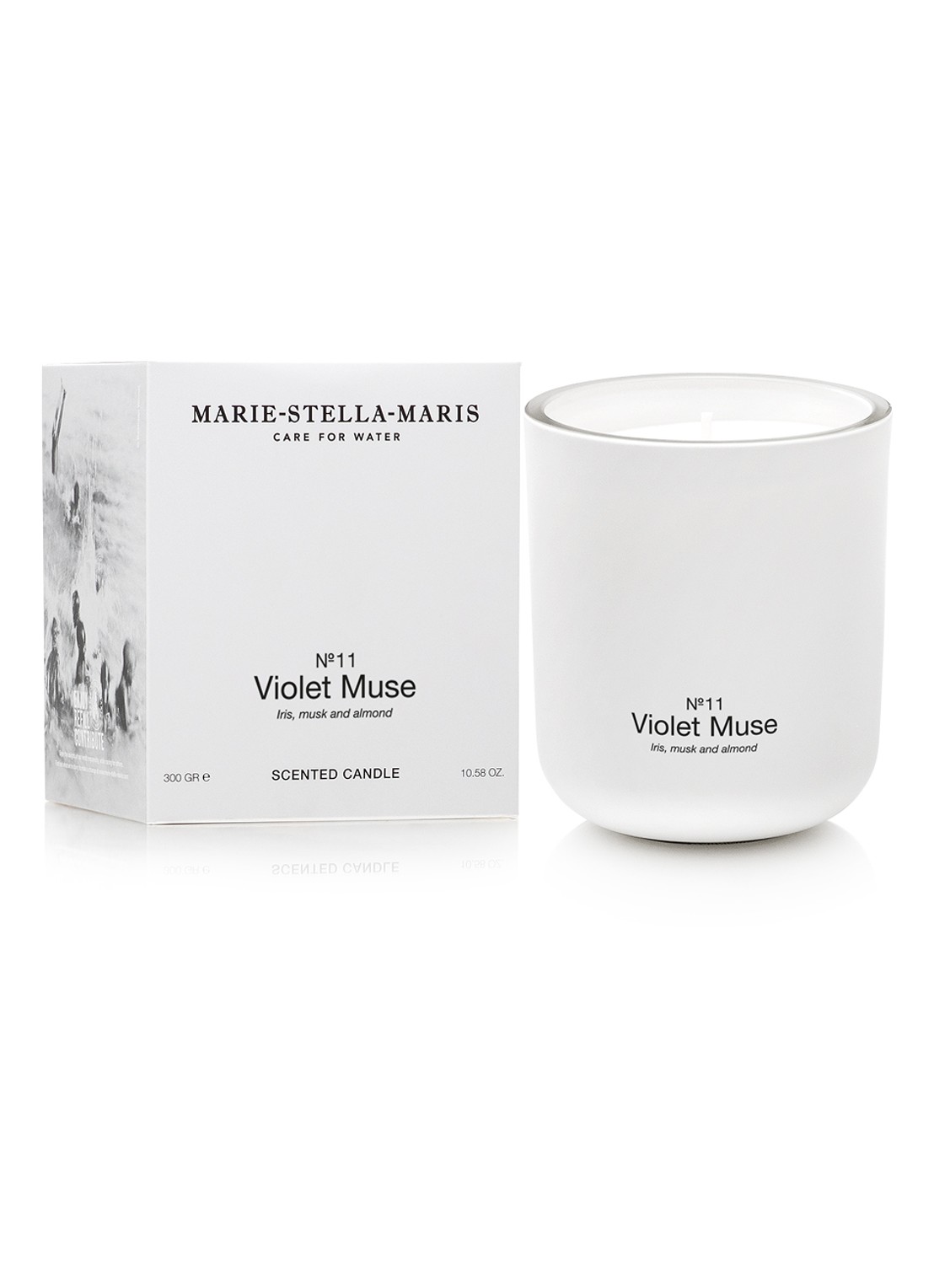 Marie-Stella-Maris Violet Muse geurkaars 300 gram - detail wit