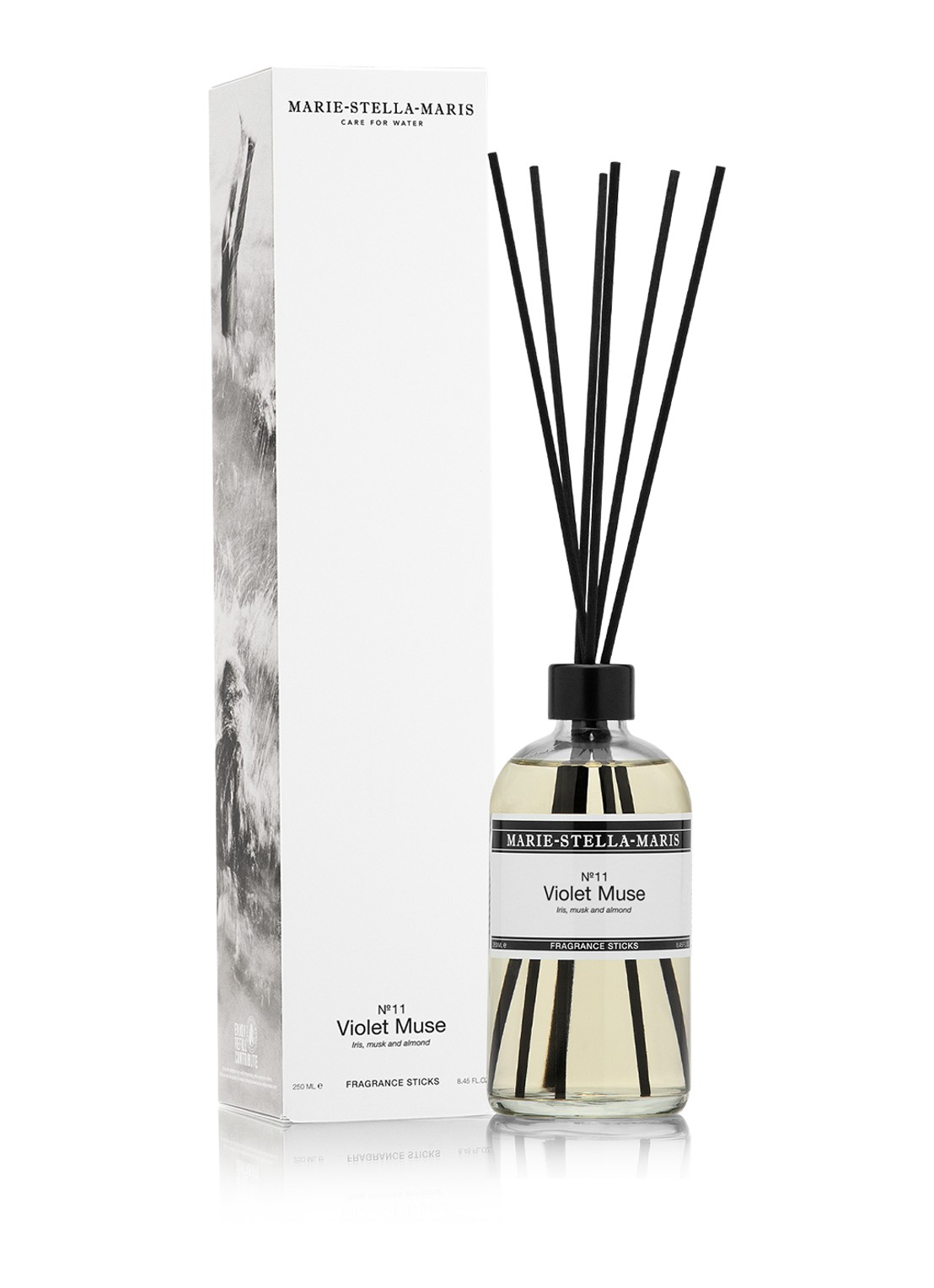 Marie-Stella-Maris Violet Muse  geurstokjes 250 ml  - voorkant 3 transparant