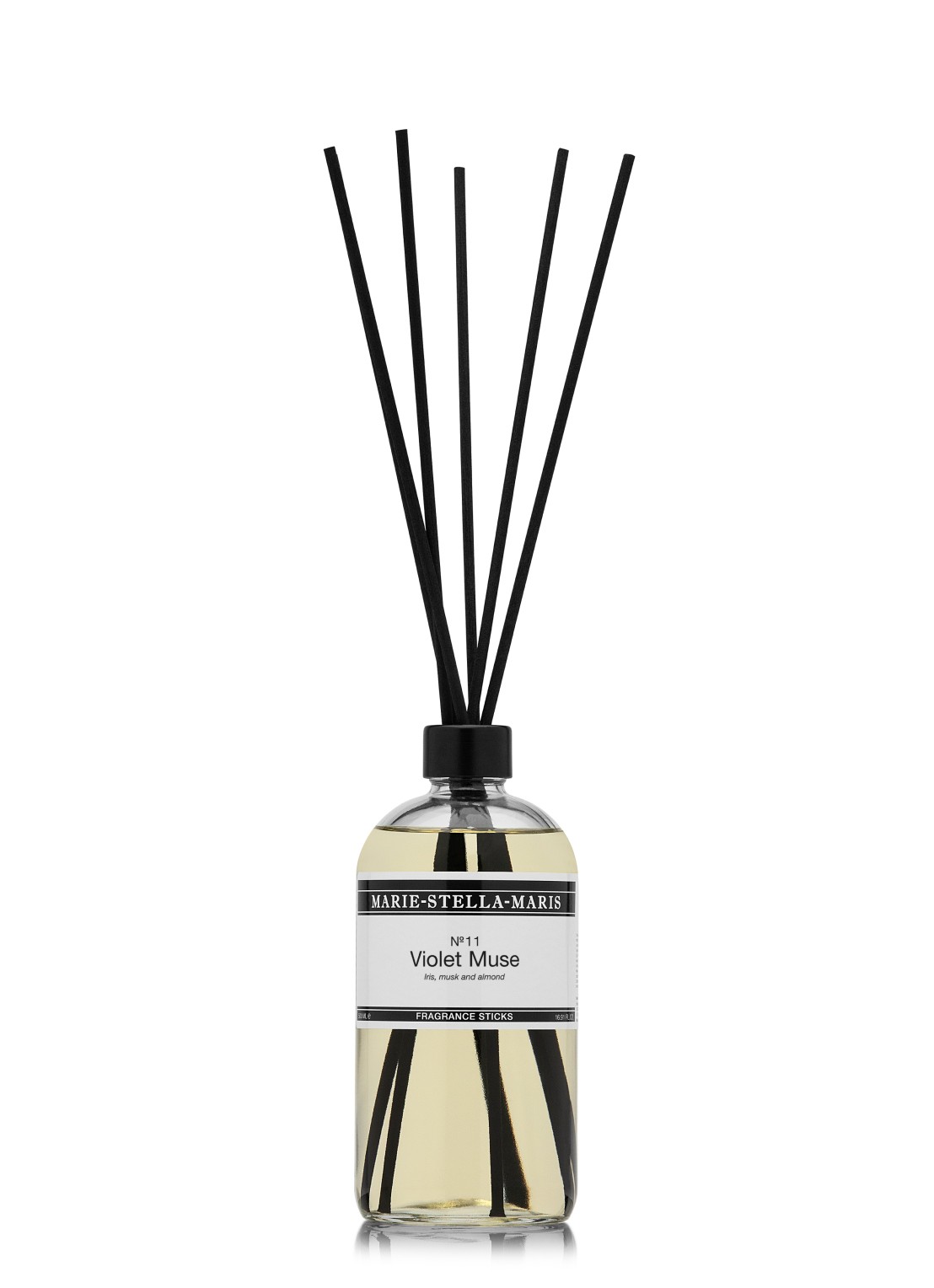 Marie-Stella-Maris Violet Muse geurstokjes 500 ml - voorkant transparant
