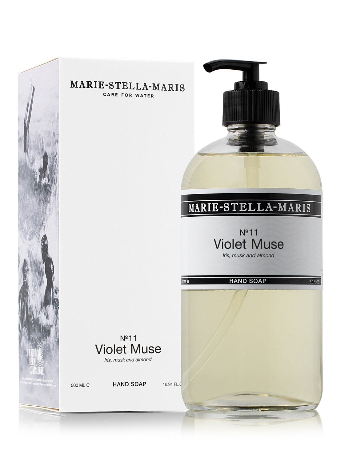 Marie-Stella-Maris Violet Muse - handzeep 500 ml - voorkant 2 transparant