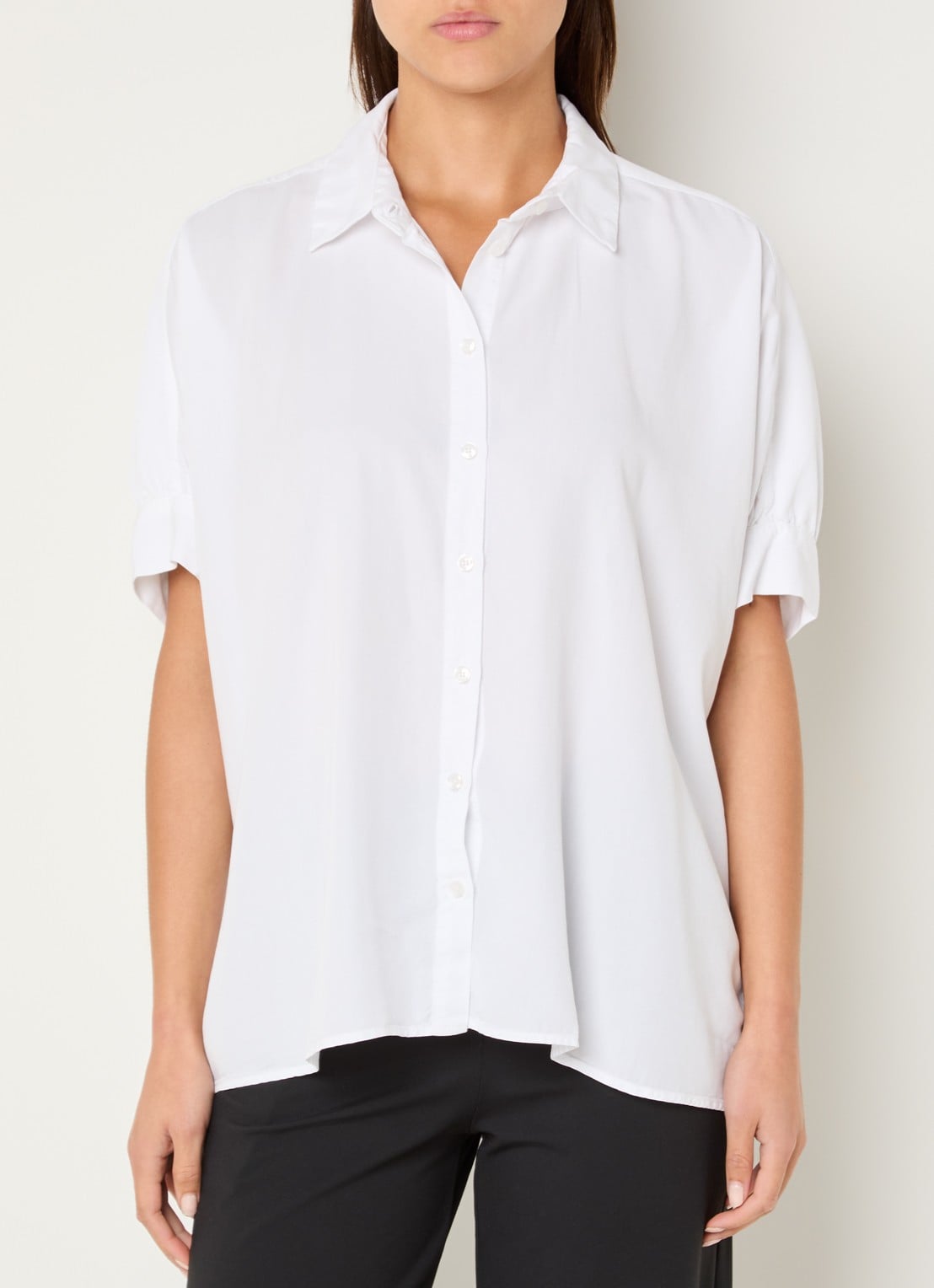 Marina blouse met ballonmouw - detail 4 wit
