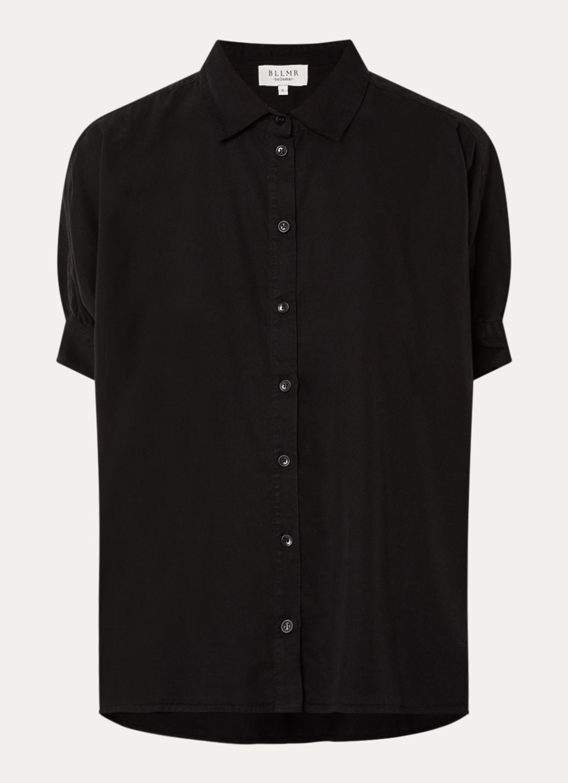 Marina blouse met ballonmouw - voorkant zwart