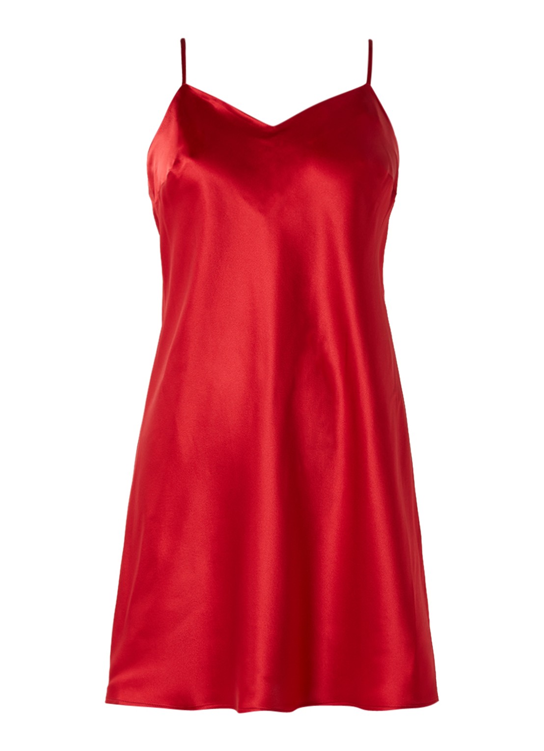 Marjolaine Oda slipdress van zijde - voorkant 4 rood