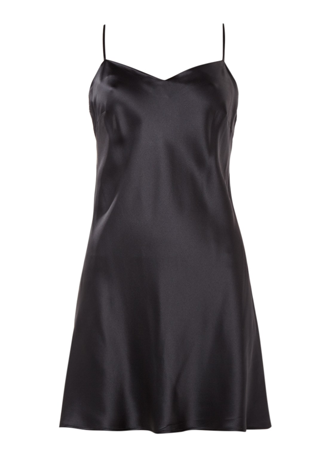 Marjolaine Slipdress van zijde - voorkant 3 zwart