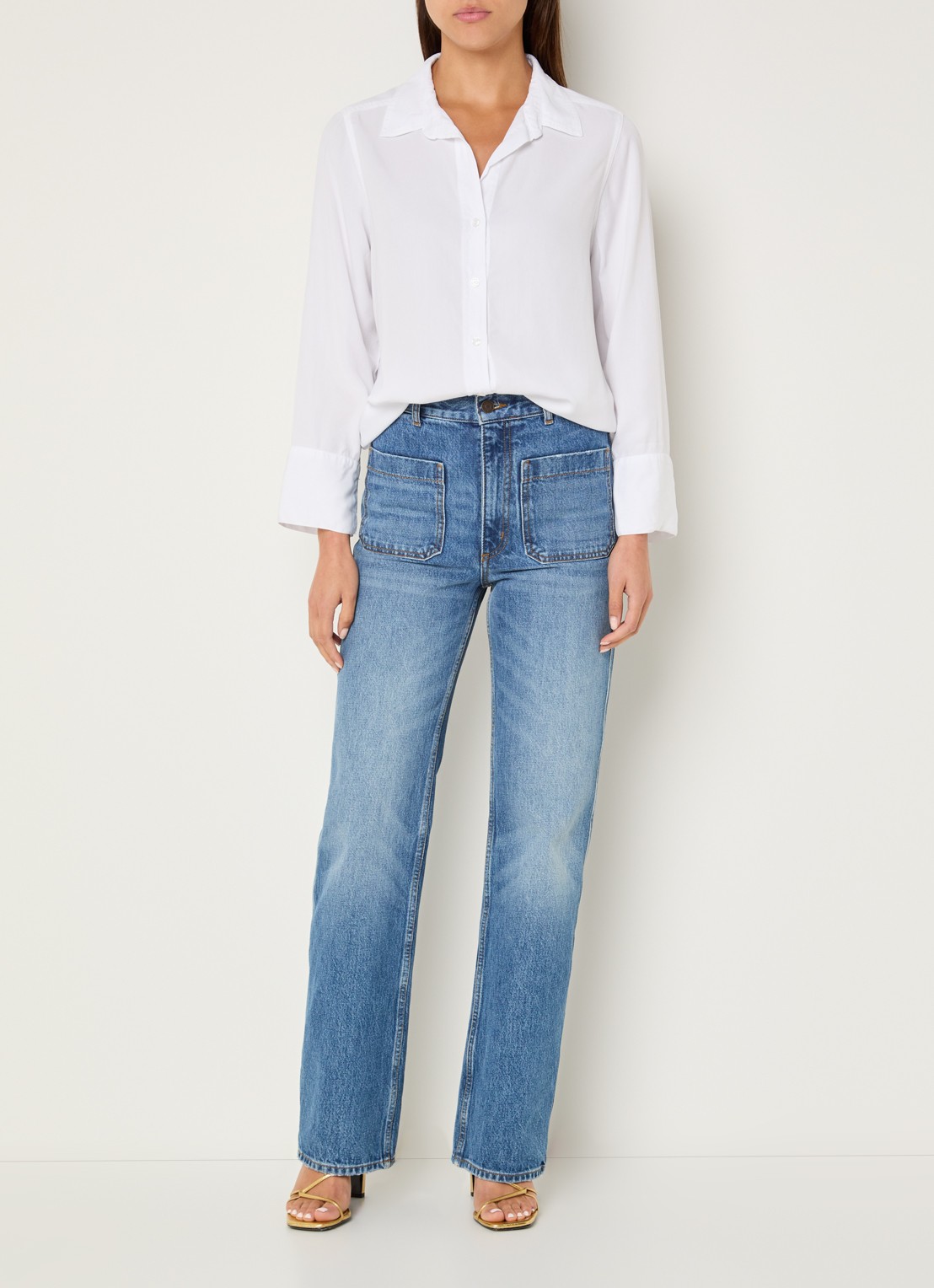 Marley blouse met kraag - voorkant 2 wit