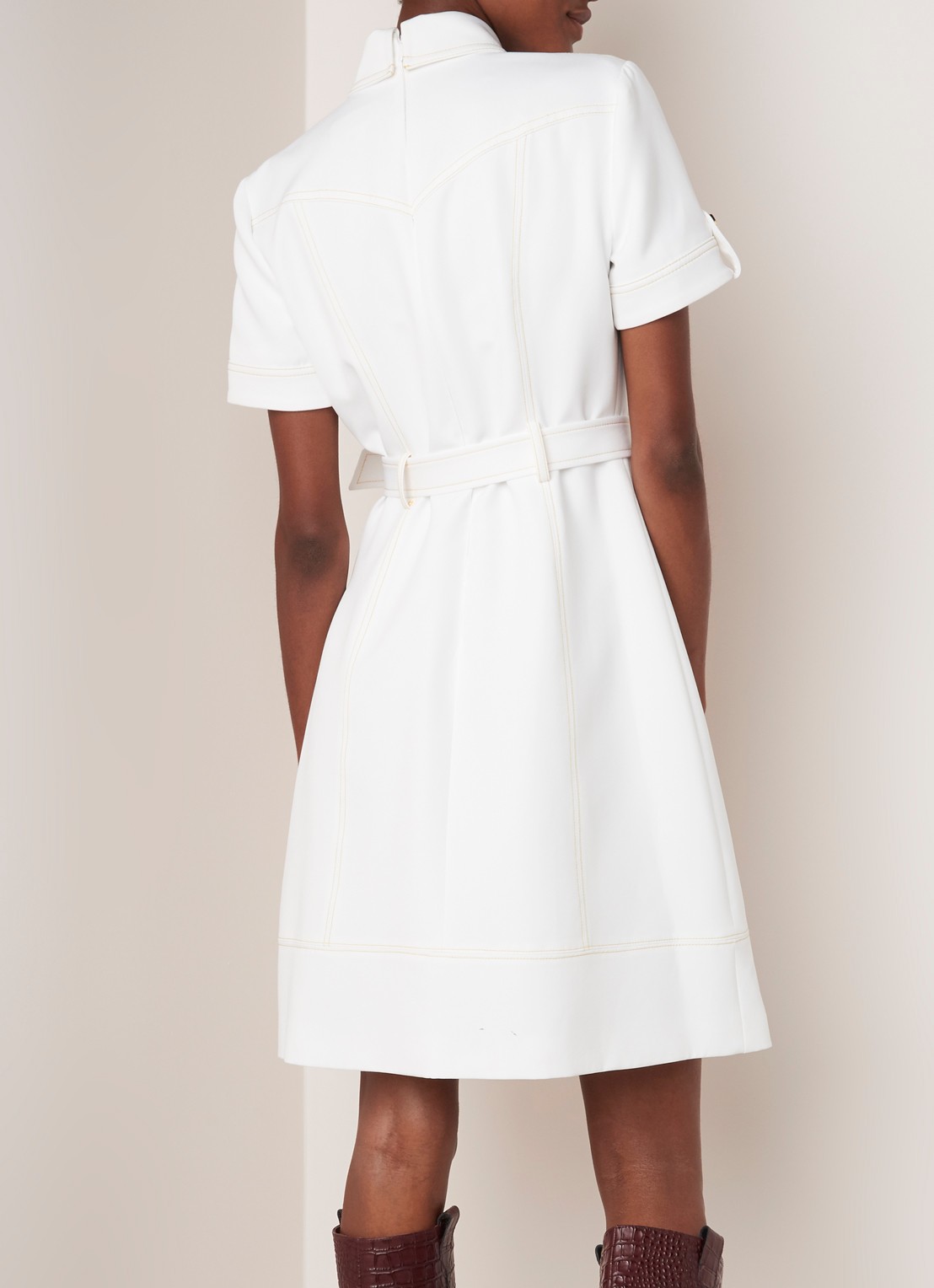 Marley blousejurk met contrastnaden - achterkant wit