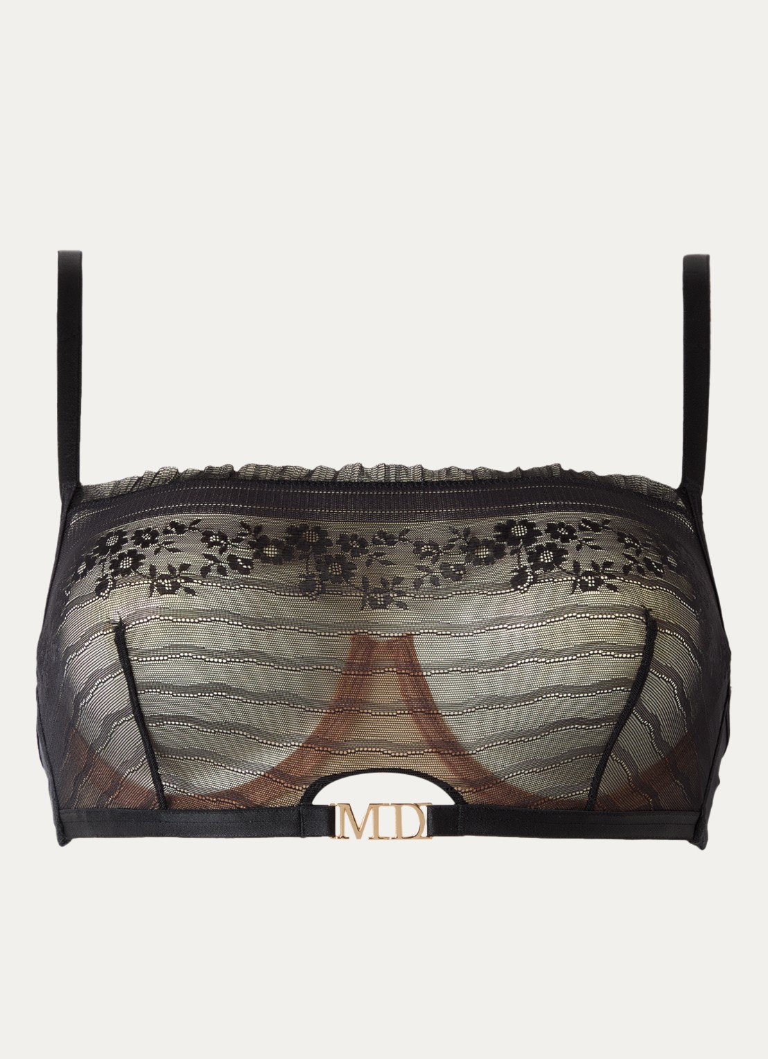Marlies Dekkers Balconette bh van mesh - voorkant zwart