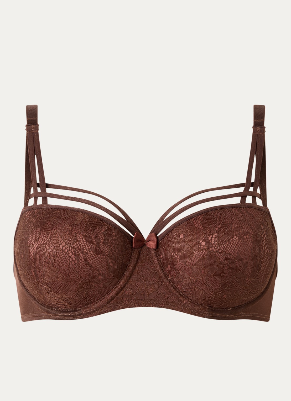 Marlies Dekkers Beugel bh met bloemborduring - voorkant bruin