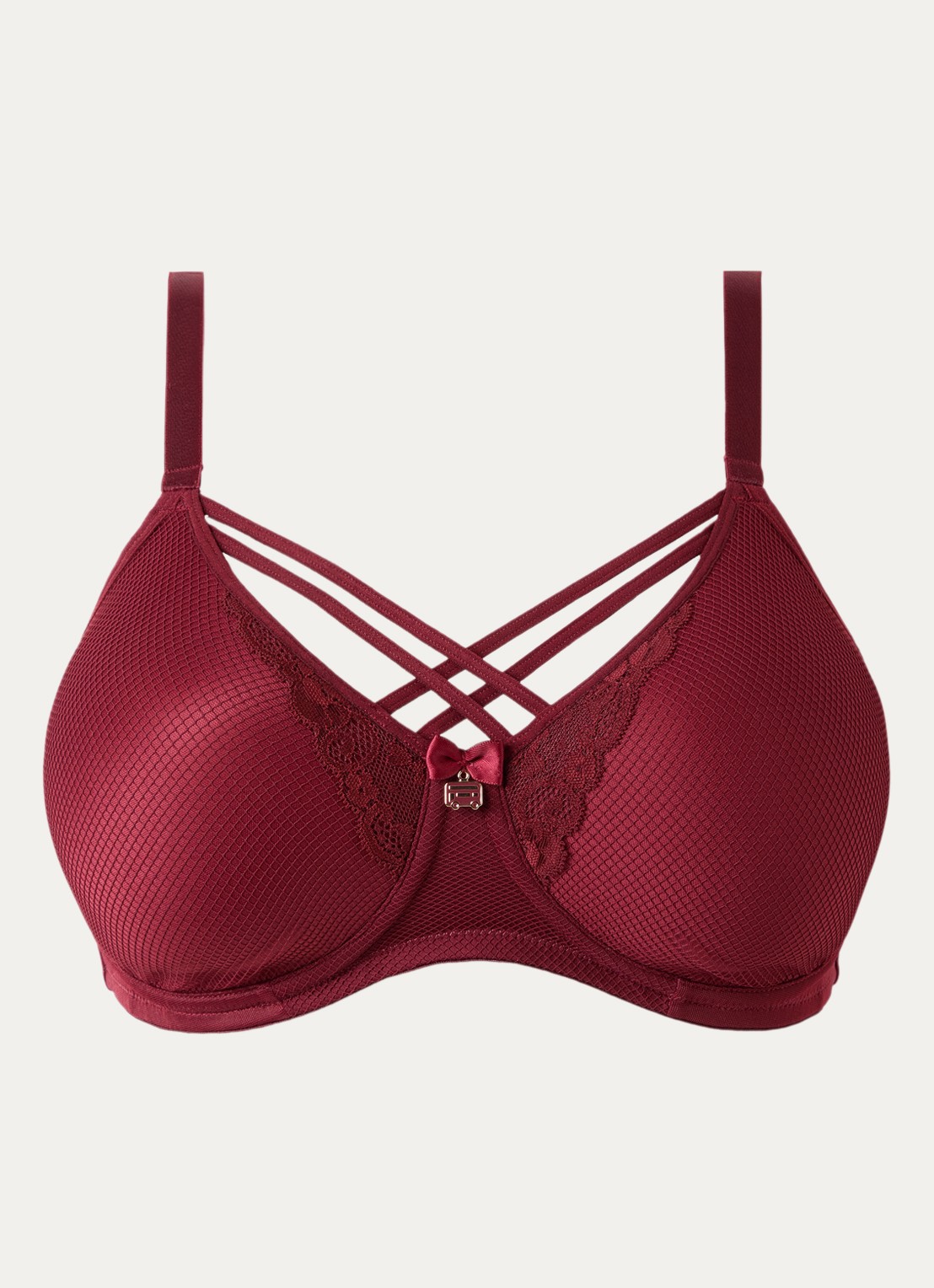 Marlies Dekkers Beugel bh met kant - voorkant 3 bordeauxrood