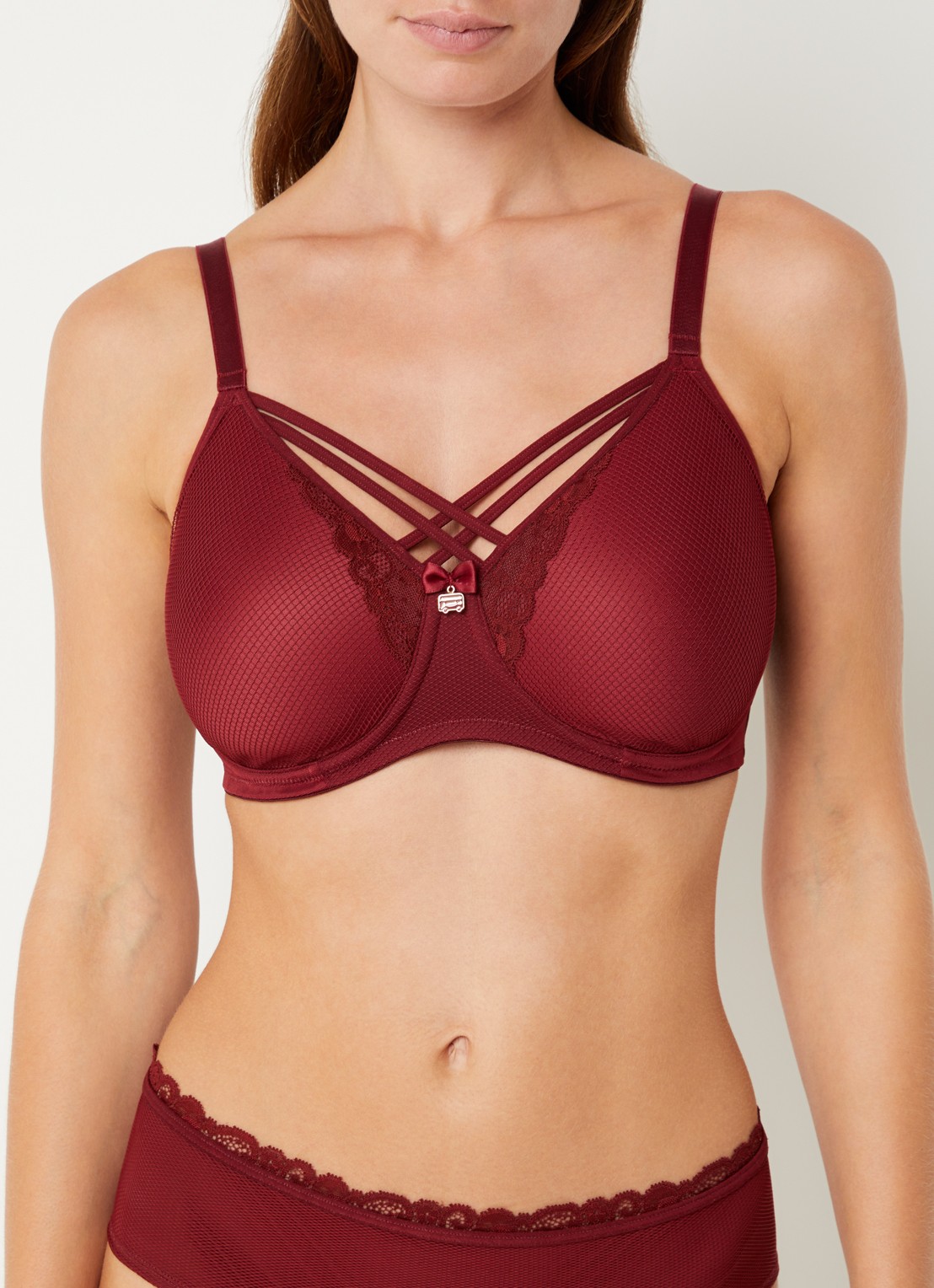 Marlies Dekkers Beugel bh met kant - voorkant 4 bordeauxrood
