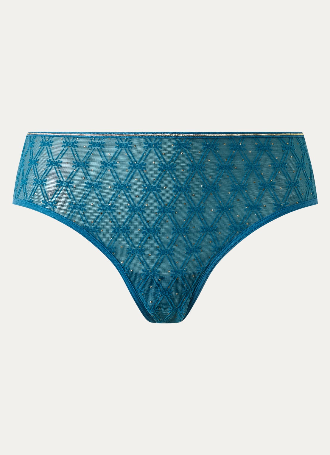 Marlies Dekkers Blue Angel slip van mesh - voorkant zeegroen