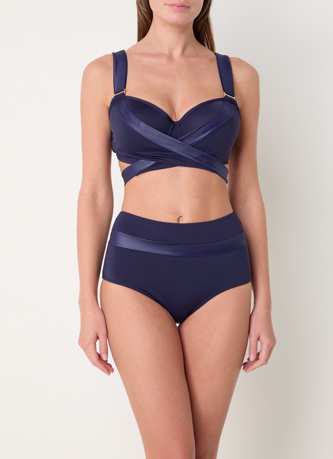 Marlies Dekkers Cache Coeur high waisted bikinislip - voorkant 3 donkerblauw