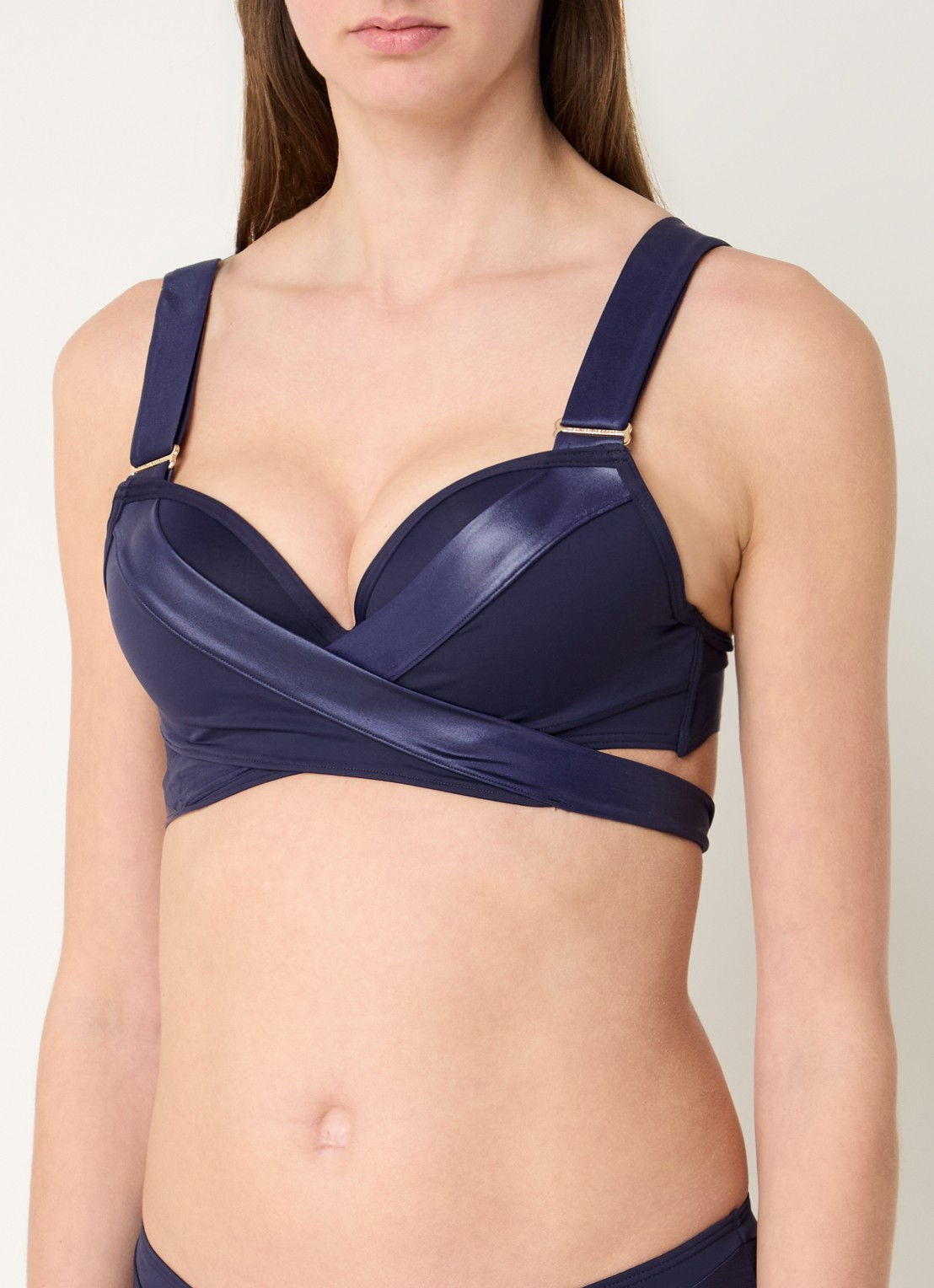 Marlies Dekkers Cache Coeur push-up bikinitop met beugelondersteuning - detail donkerblauw
