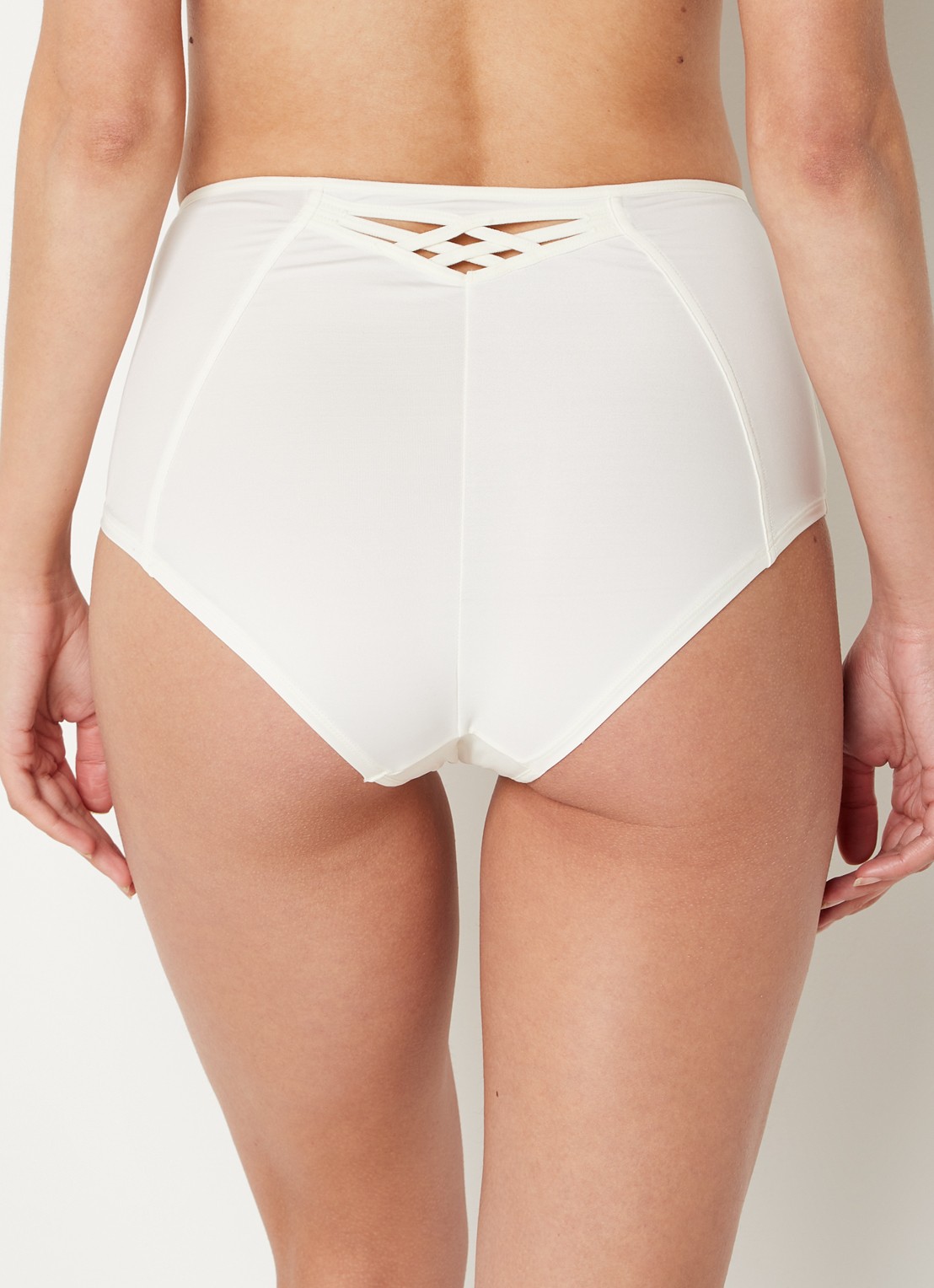 Marlies Dekkers Dame de Paris high waisted slip met opengewerkt detail - achterkant gebroken wit