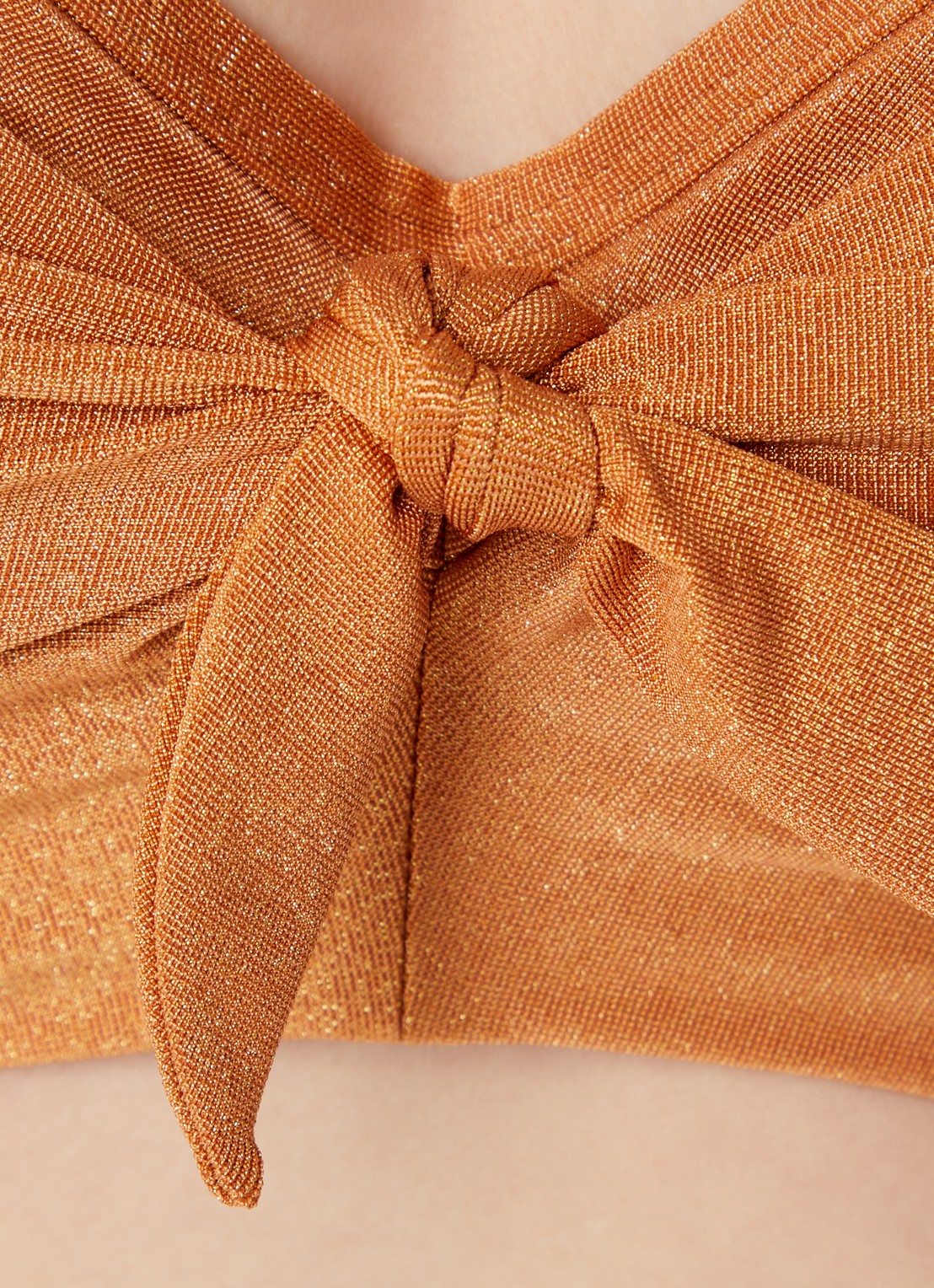 Marlies Dekkers Dorada balconette bikinitop met lurex en strikdetail - detail 2 donkeroranje