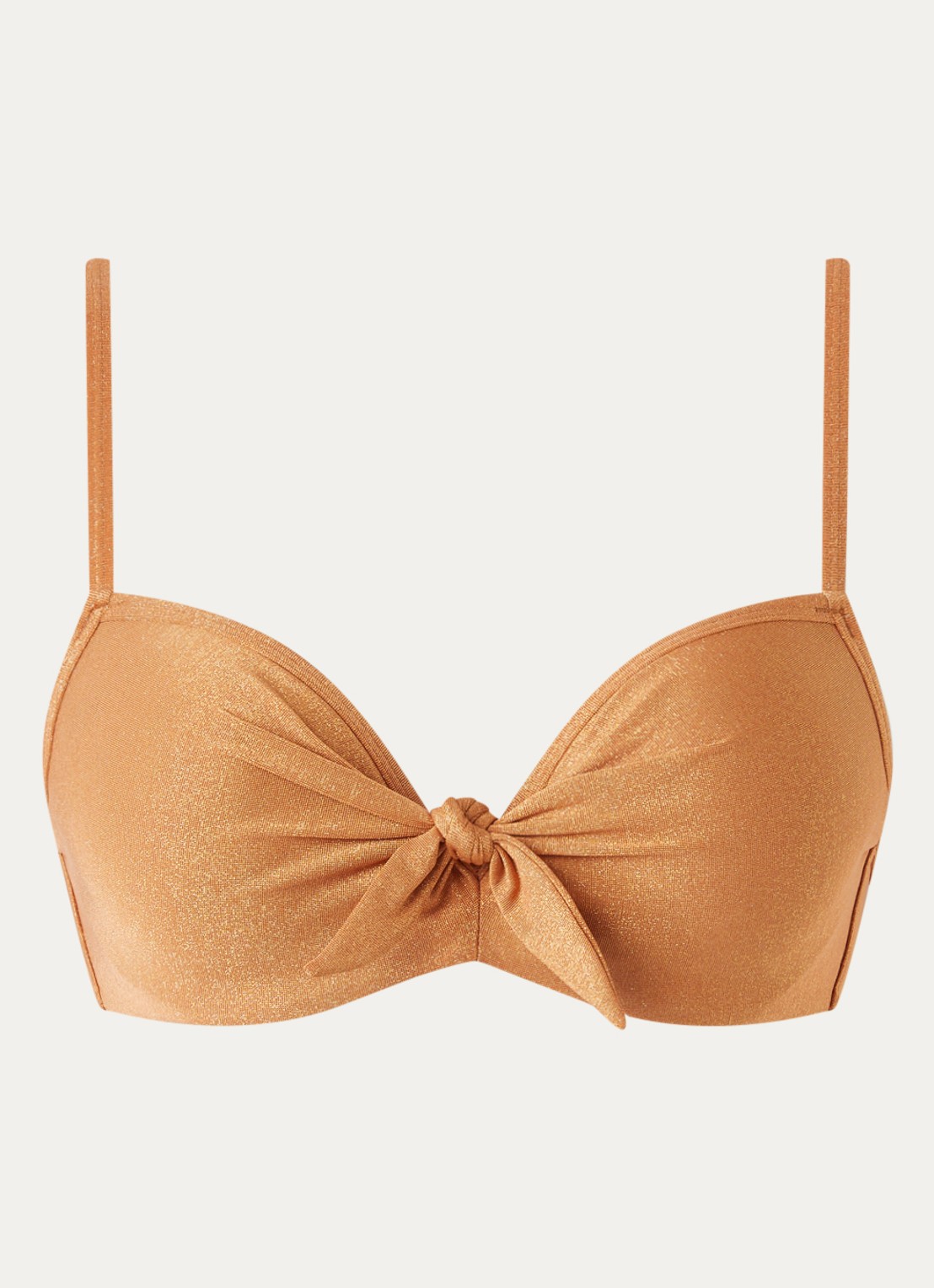 Marlies Dekkers Dorada push-up bikinitop met lurex en strikdetail - voorkant donkeroranje