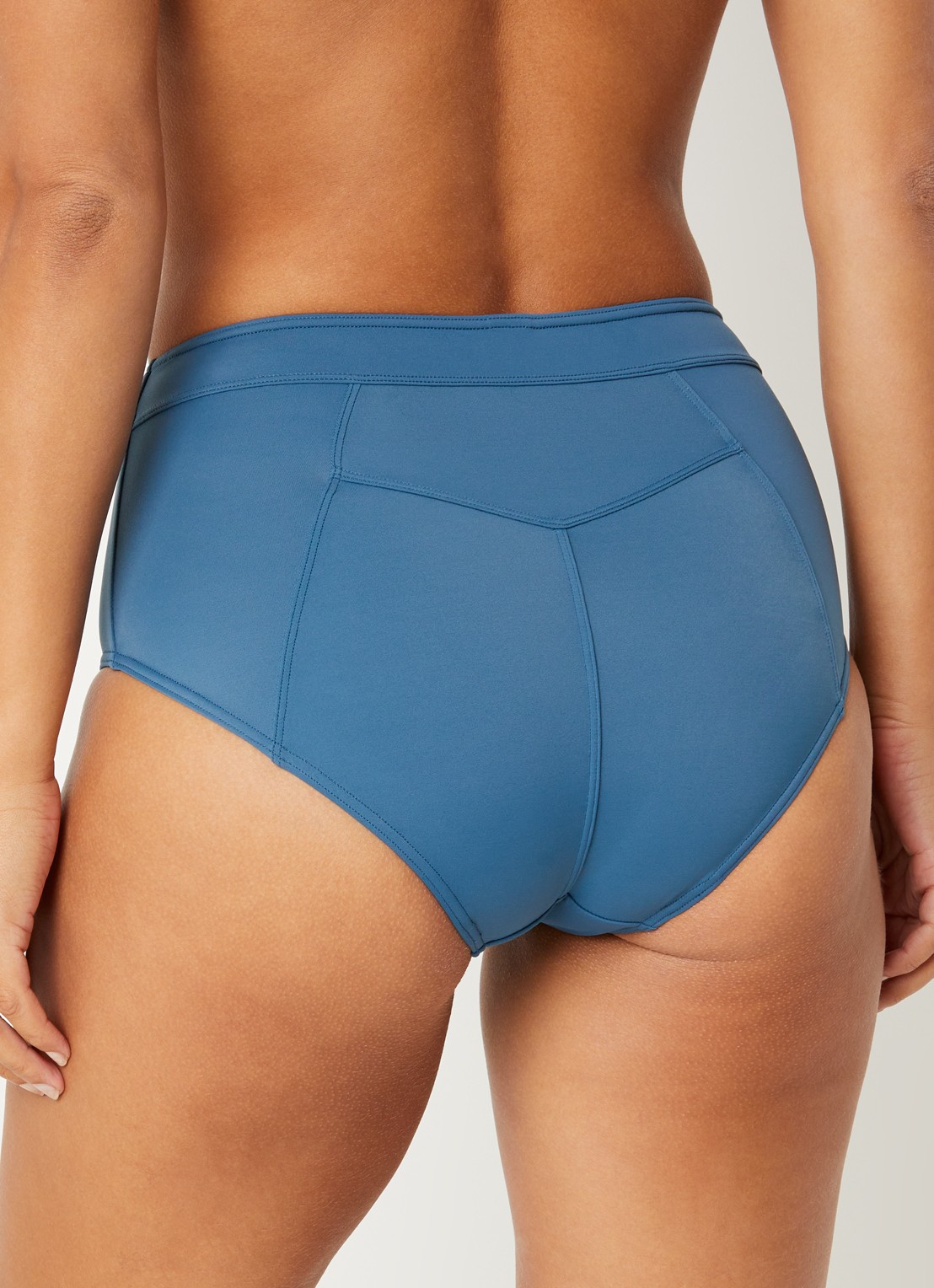 Marlies Dekkers High waisted hipster bikinislip met knoopdetail  - achterkant 3 petrol