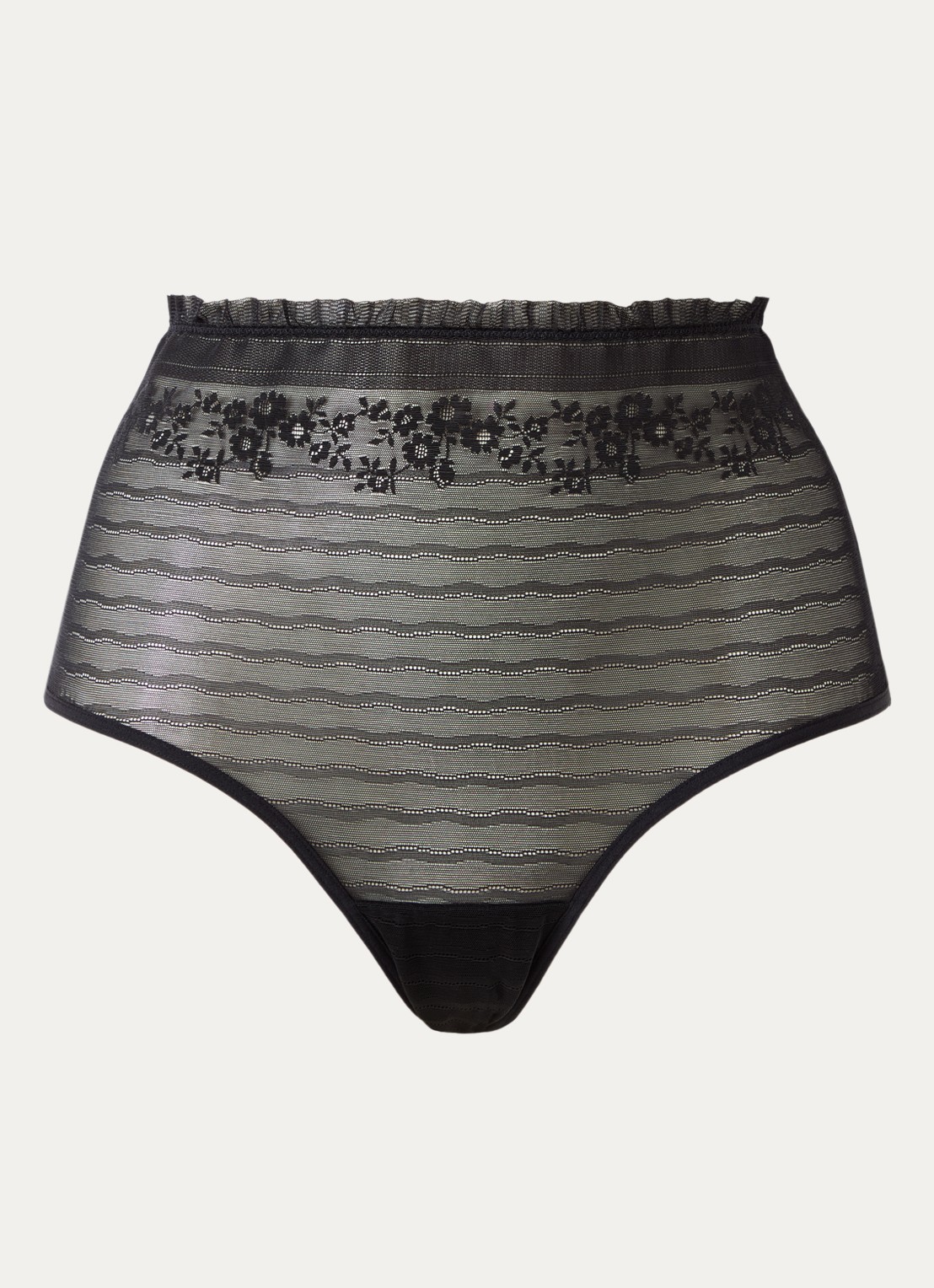 Marlies Dekkers High waisted slip van mesh - voorkant zwart