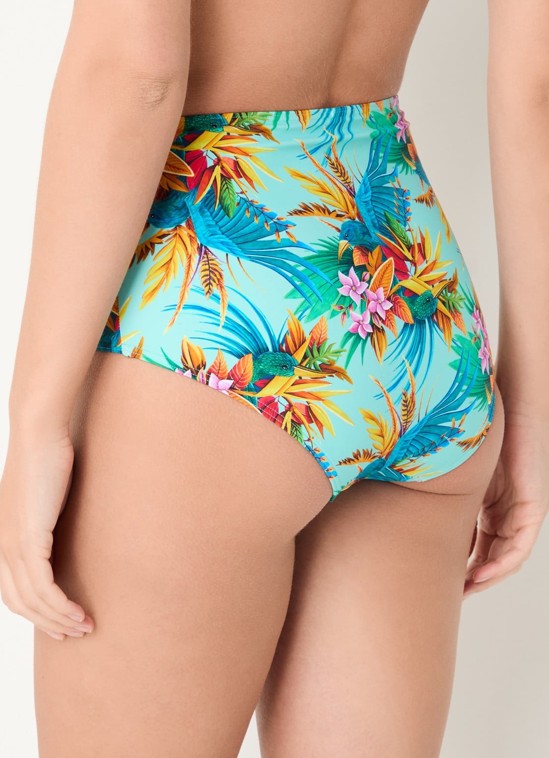 Marlies Dekkers Hula Haka high waisted bikinislip met print - achterkant 5 lichtblauw