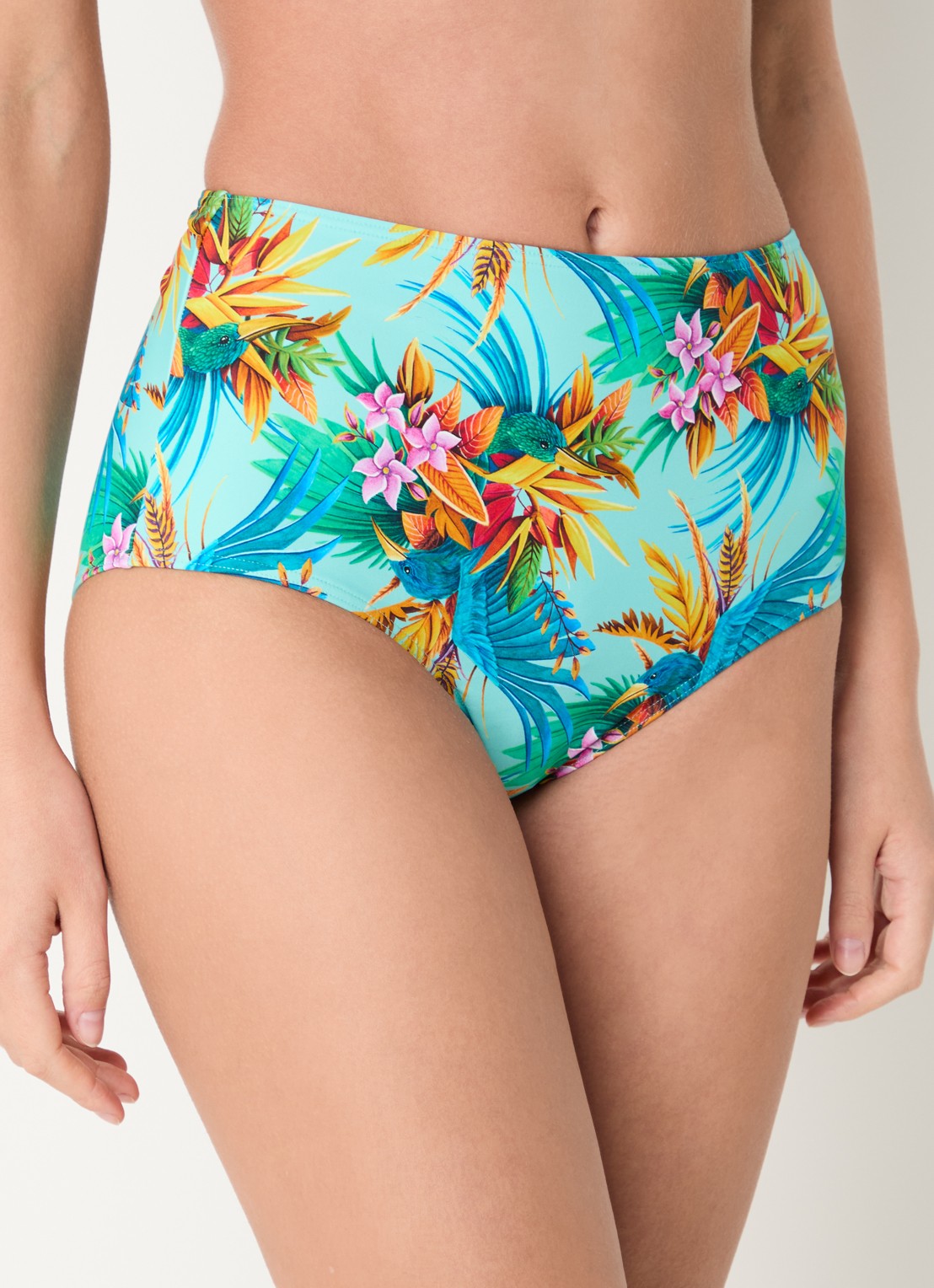 Marlies Dekkers Hula Haka high waisted bikinislip met print - detail 3 lichtblauw