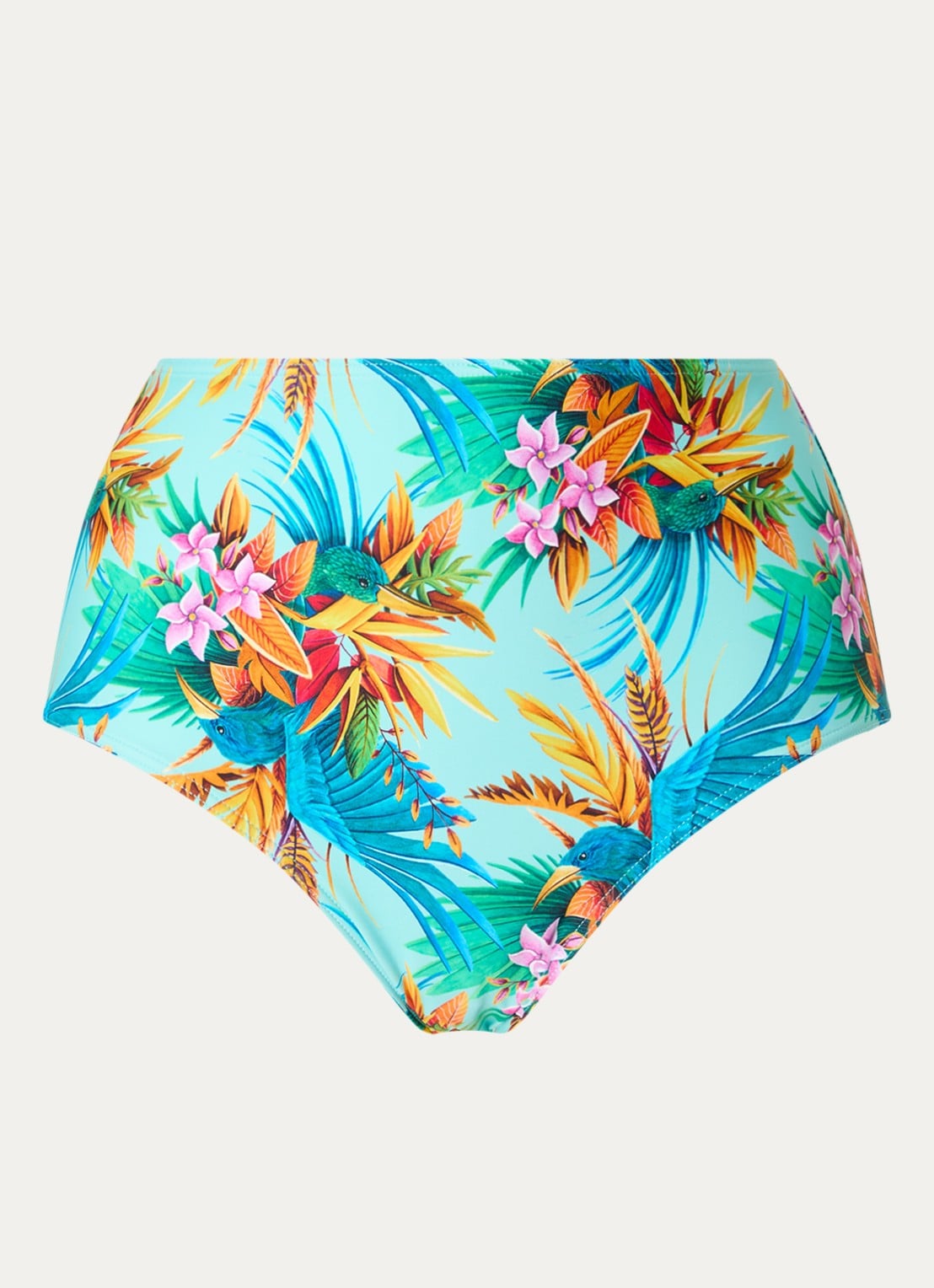 Marlies Dekkers Hula Haka high waisted bikinislip met print - voorkant lichtblauw