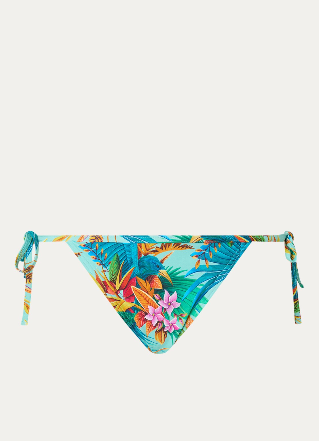Marlies Dekkers Hula Haka tanga bikinislip met bloemenprint - voorkant aquablauw