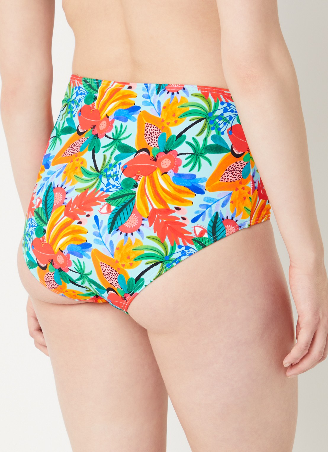 Marlies Dekkers Paradisa high waisted bikinislip met print - achterkant blauw