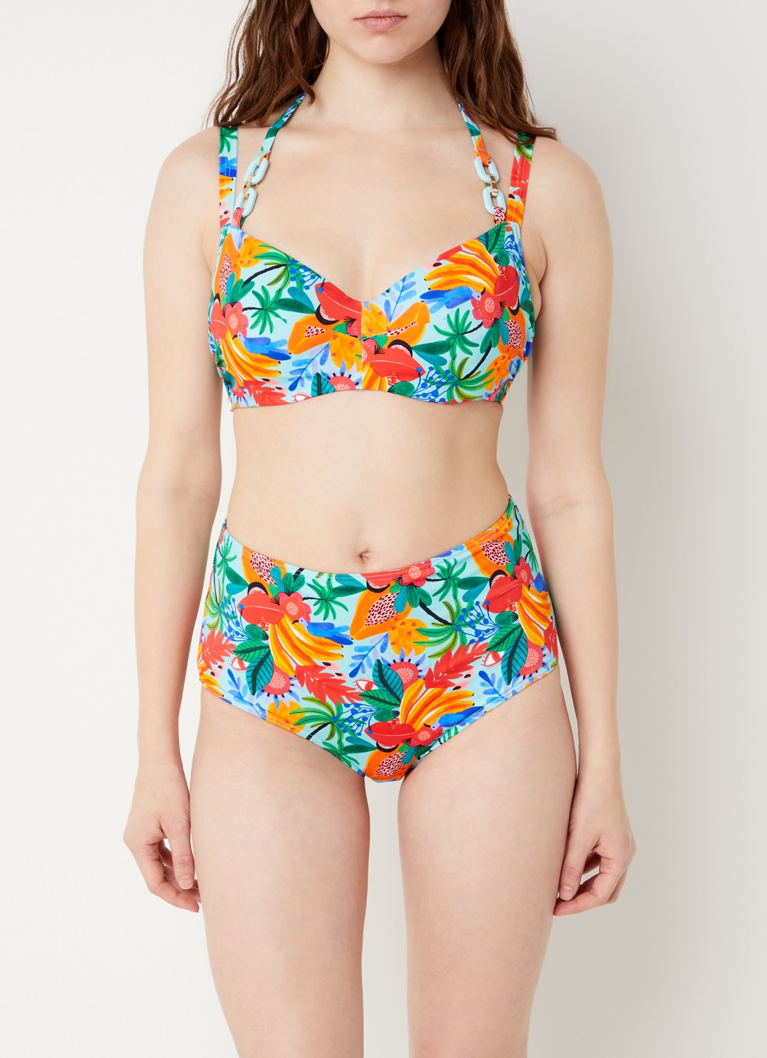 Marlies Dekkers Paradisa high waisted bikinislip met print - detail 2 blauw