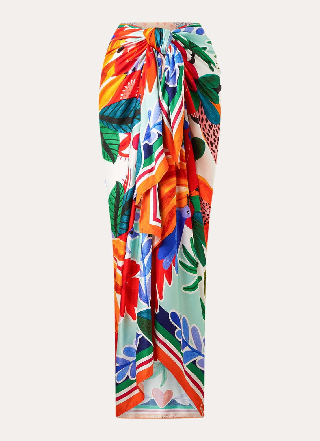 Marlies Dekkers Paradisa pareo met print 175 x 140 cm - voorkant lichtblauw