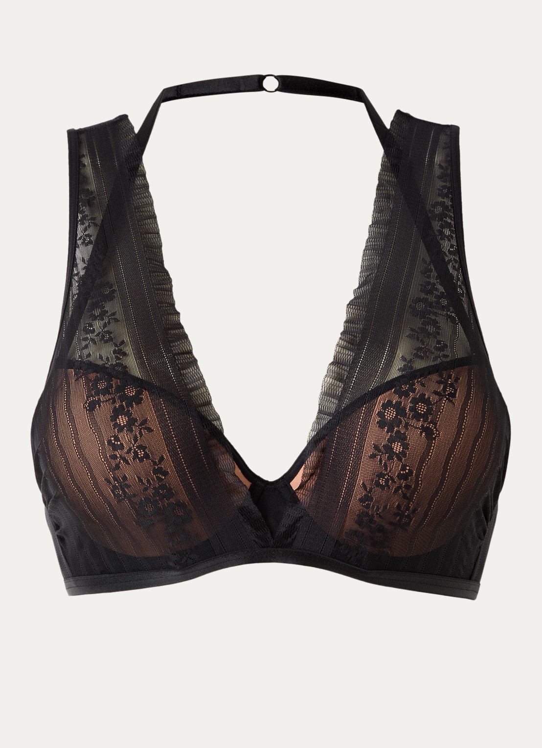 Marlies Dekkers Push-up bh met overlay van mesh - voorkant zwart