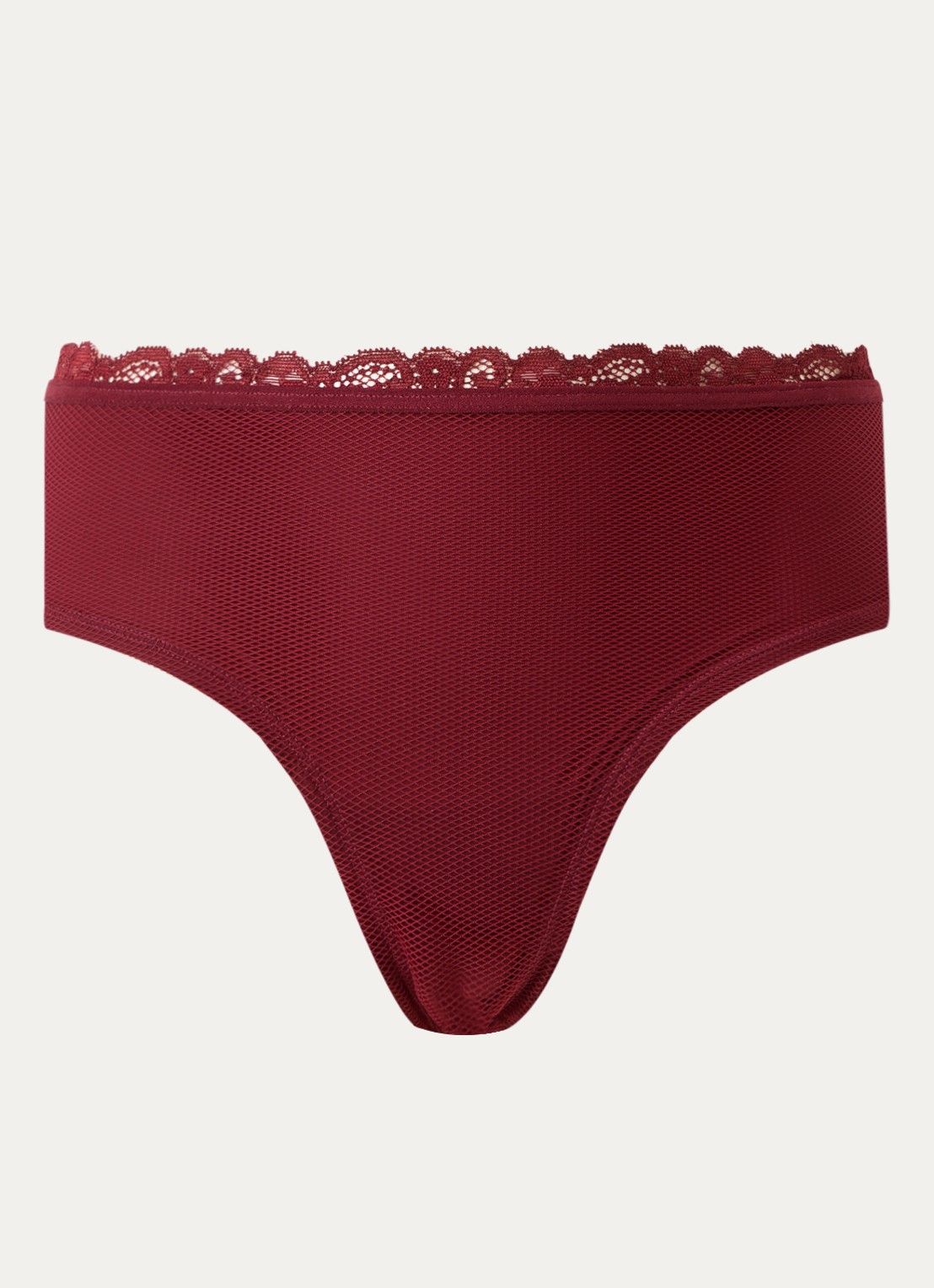 Marlies Dekkers Slip met overlay van mesh - voorkant bordeauxrood
