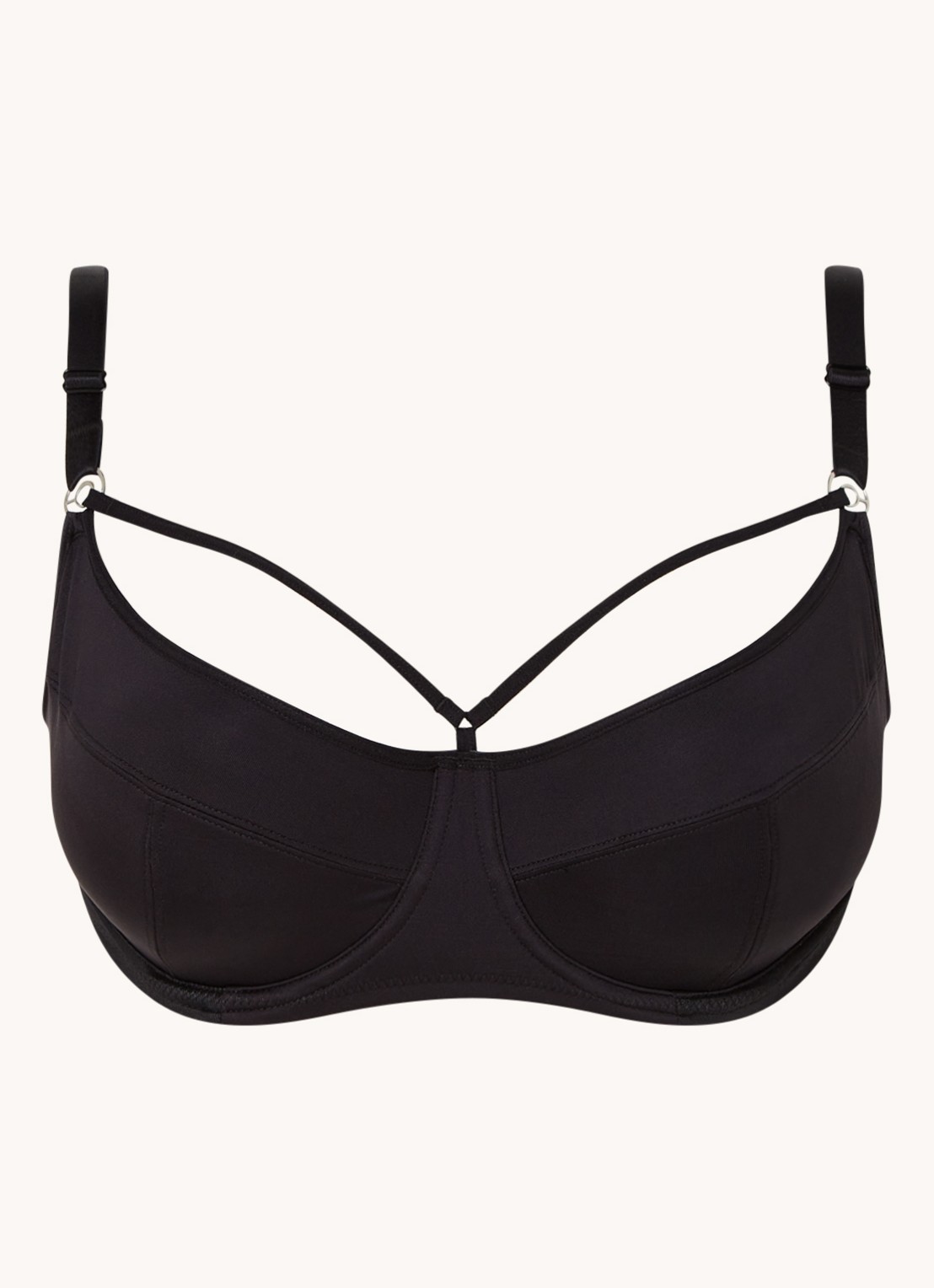 Marlies Dekkers Space Odyssey balconette bh met beugel - voorkant zwart