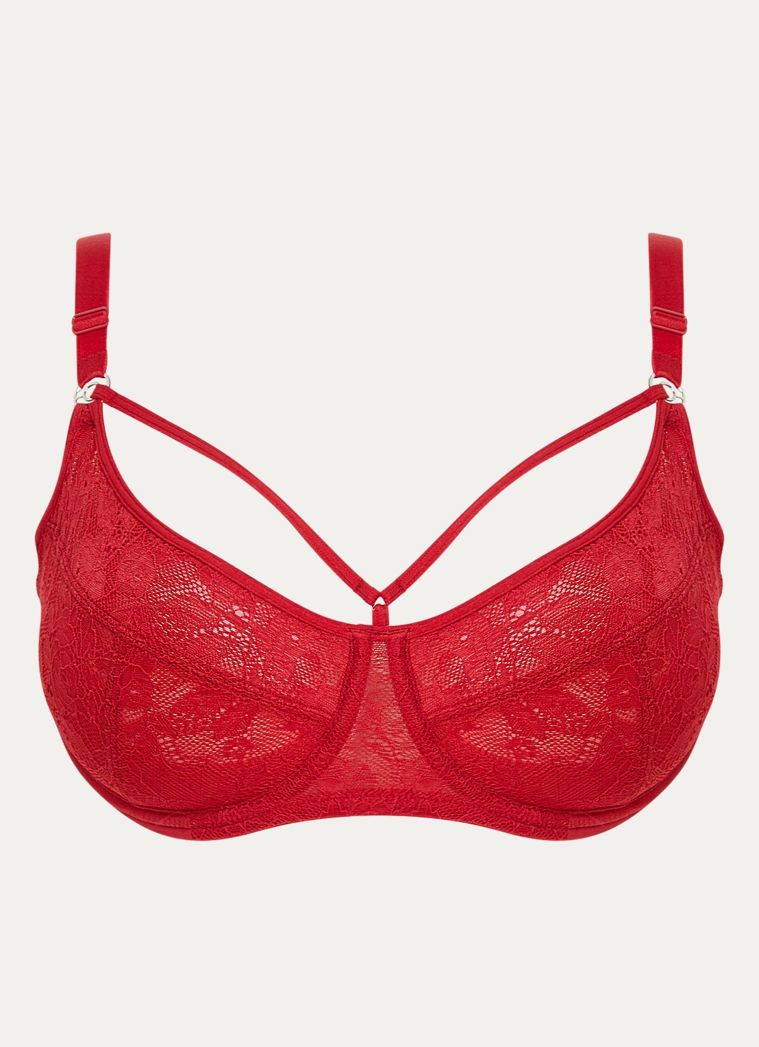 Marlies Dekkers Space Odyssey balconette bh met kant - voorkant rood