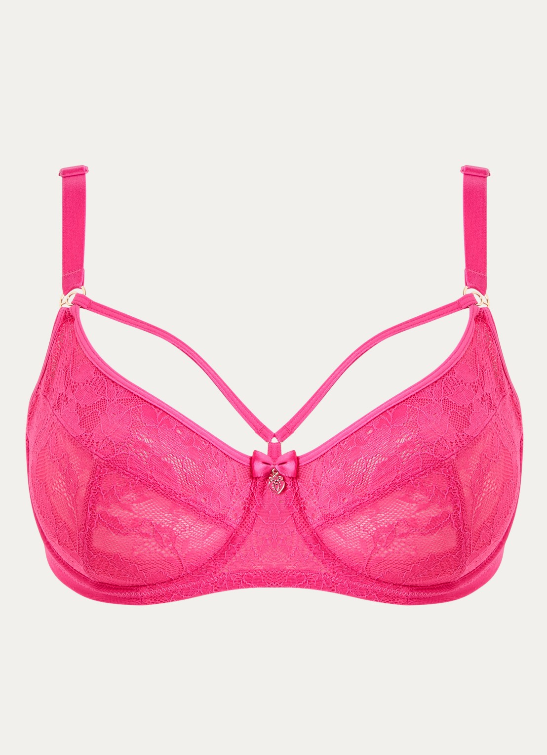 Marlies Dekkers Space Odyssey balconette bh met kant - voorkant 4 fuchsia