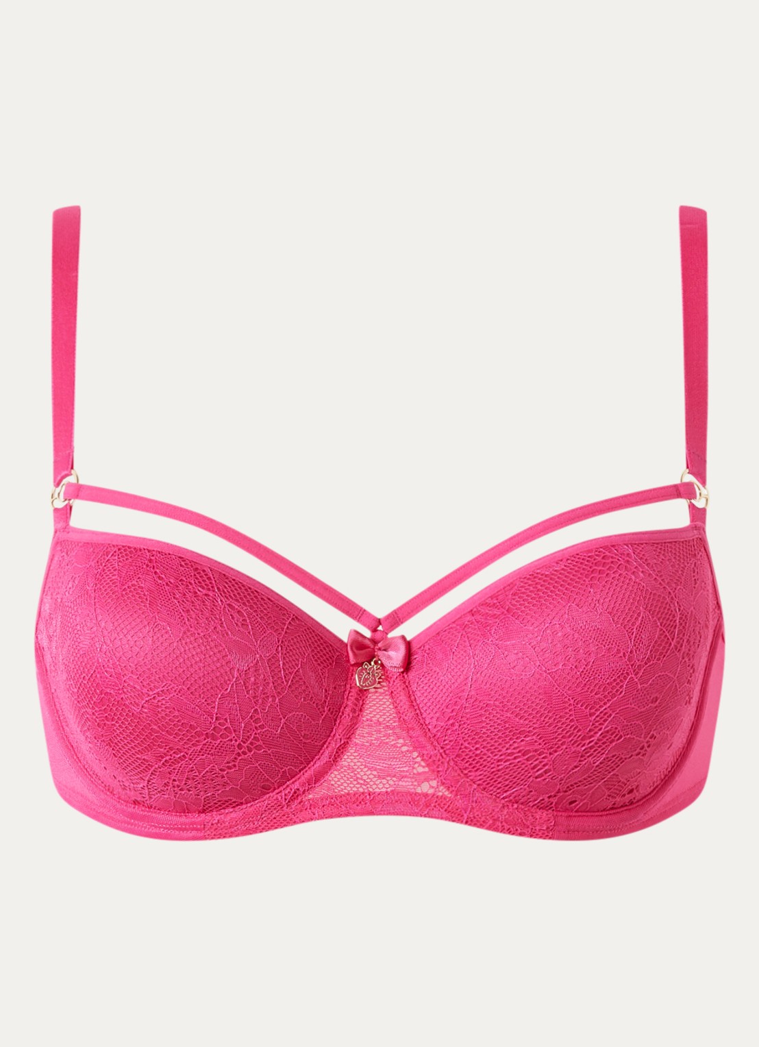 Marlies Dekkers Space Odyssey balconette bh met overlay van kant - voorkant 2 fuchsia