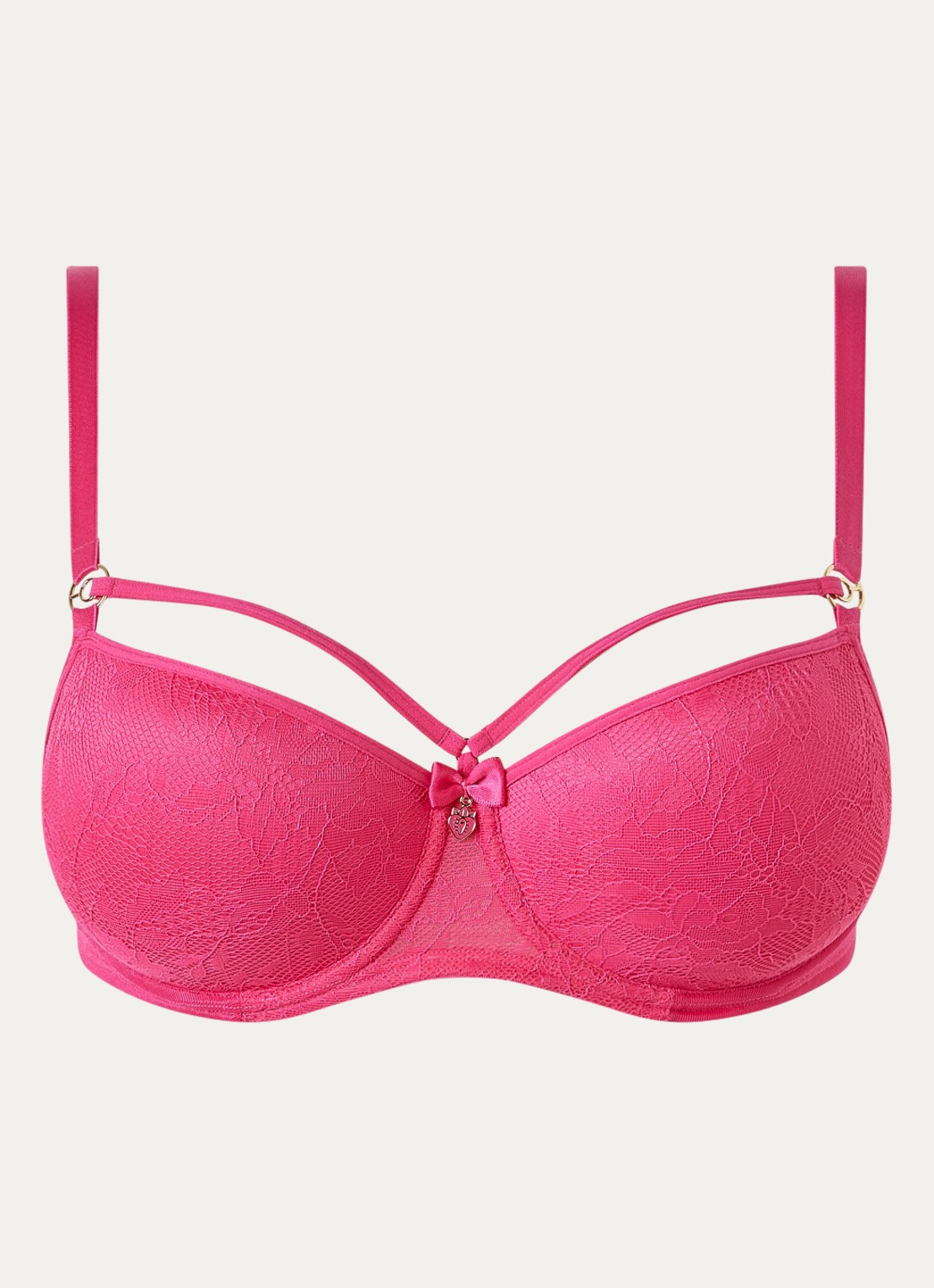 Marlies Dekkers Space Odyssey balconette bh met overlay van kant - voorkant 4 fuchsia