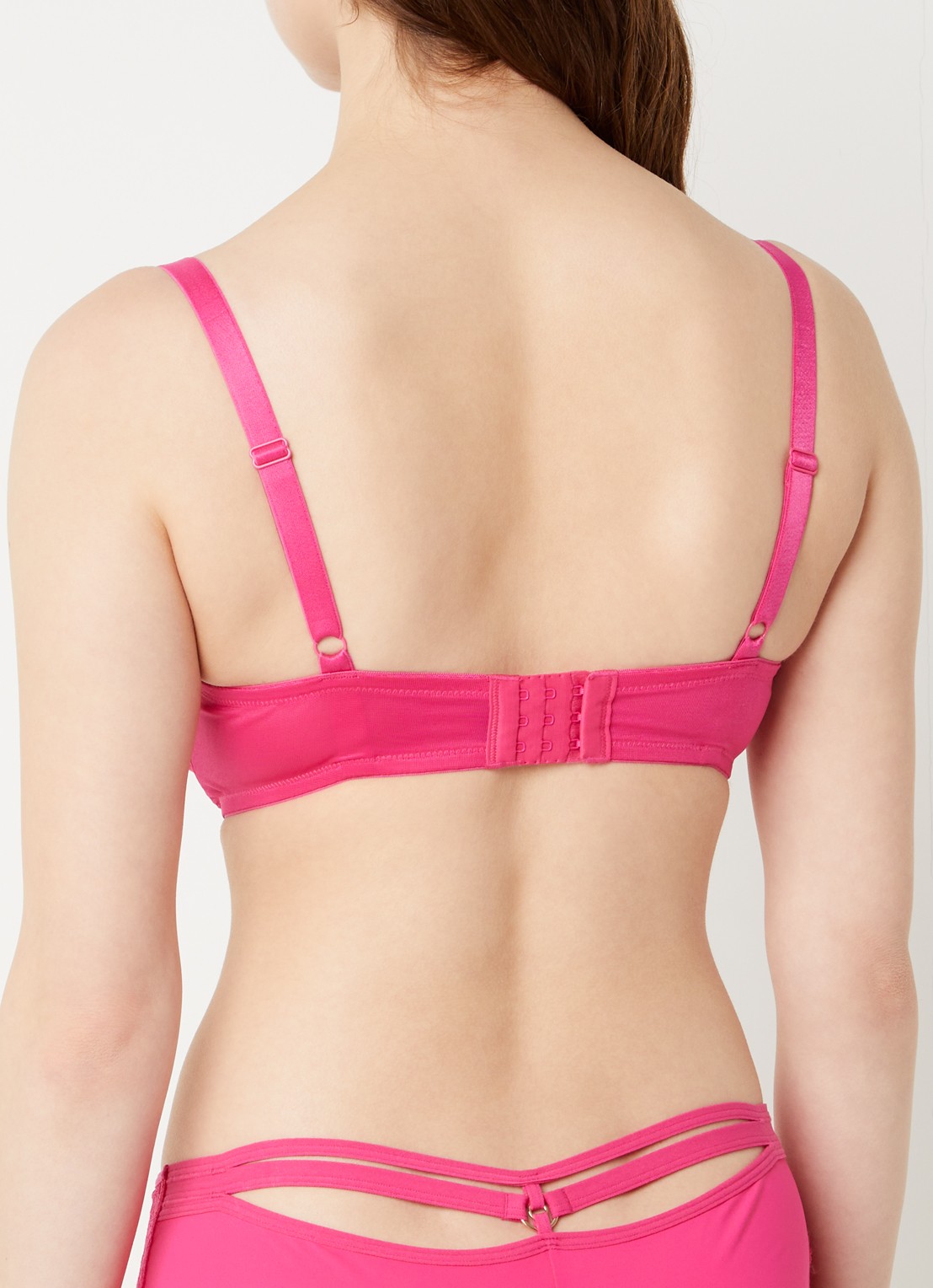 Marlies Dekkers Space Odyssey balconette bh met overlay van kant - achterkant 3 fuchsia