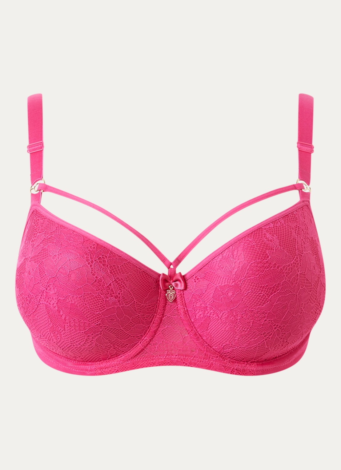 Marlies Dekkers Space Odyssey balconette bh met overlay van kant - voorkant 4 fuchsia