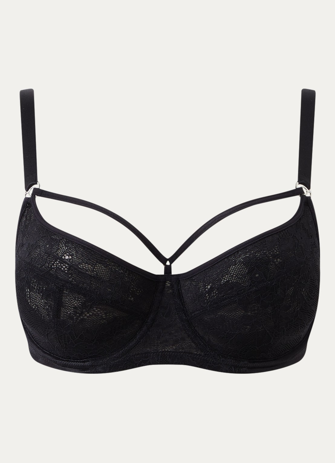 Marlies Dekkers Space Odyssey balconette bh met overlay van kant - voorkant 2 zwart