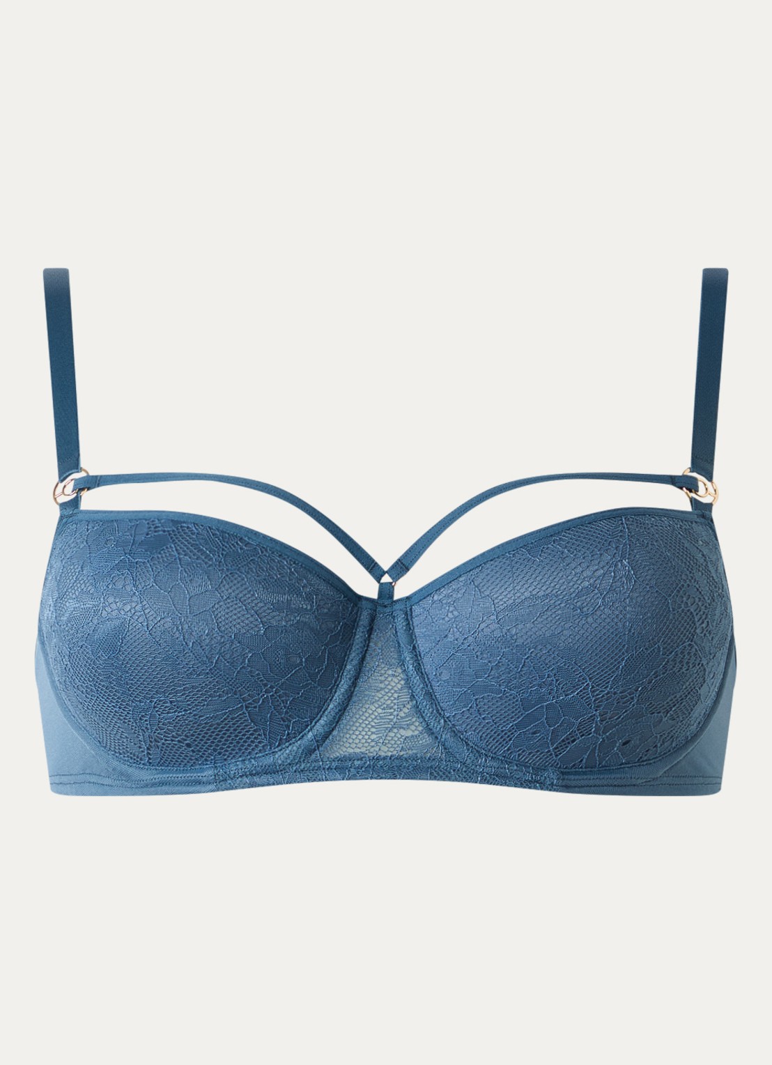 Marlies Dekkers Space Odyssey balconette bh van kant - voorkant staalblauw