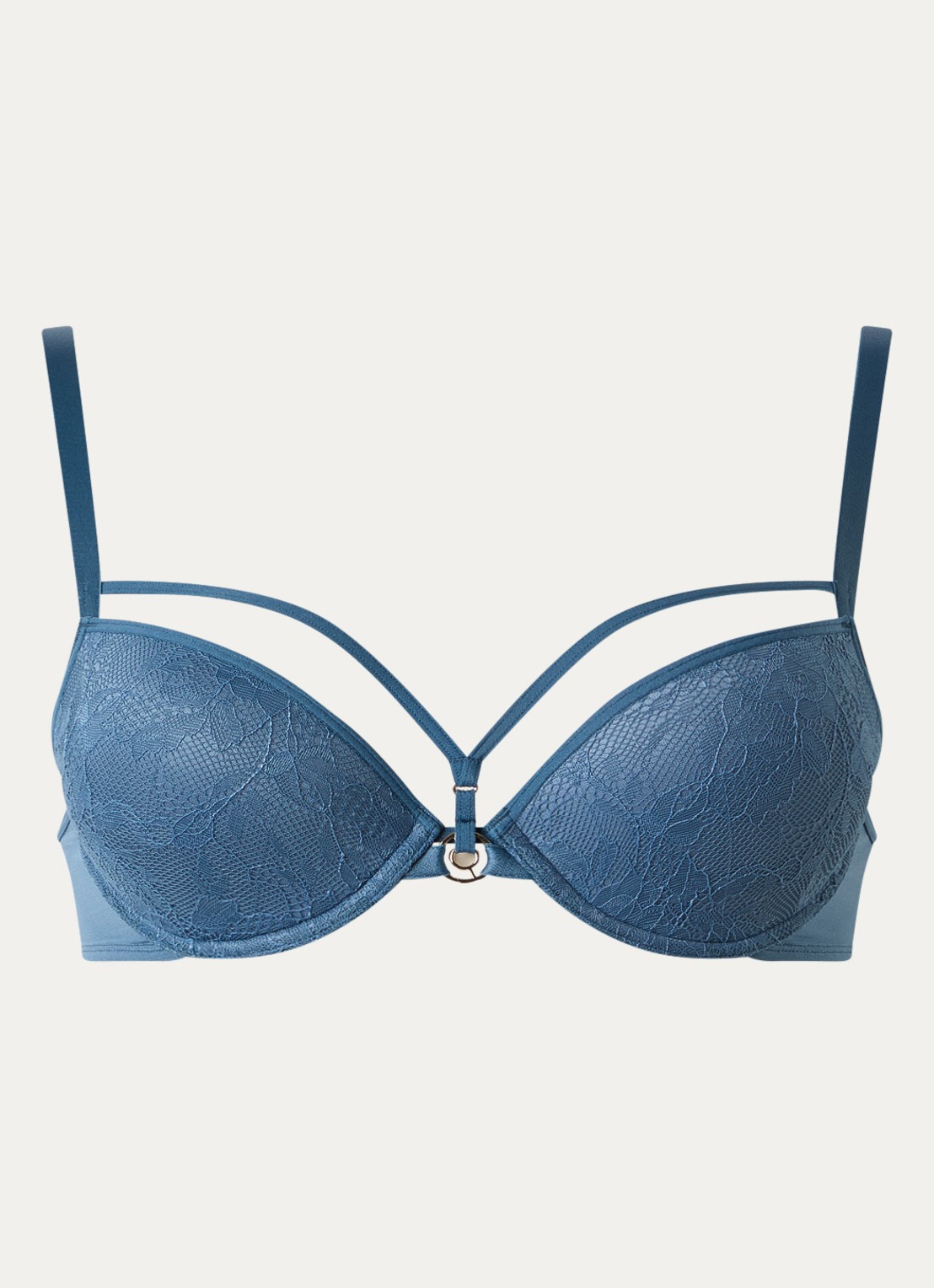 Marlies Dekkers Space Odyssey push-up bh van kant - voorkant 4 staalblauw