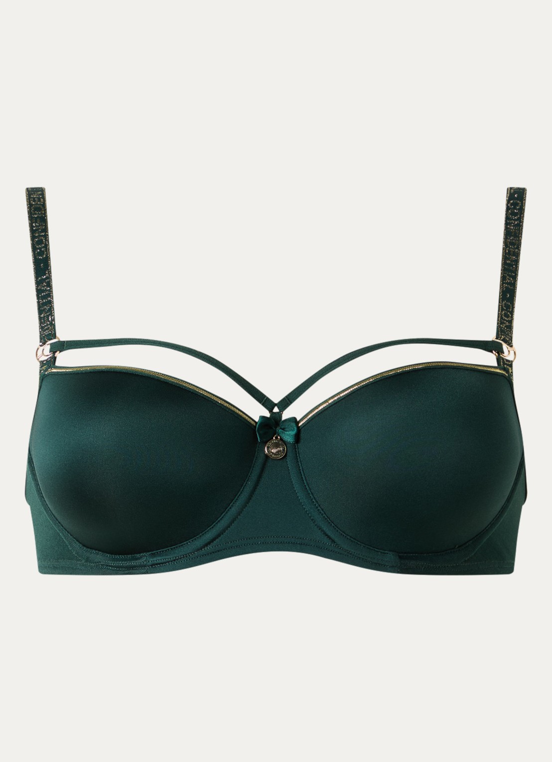 Marlies Dekkers Space Odyssey voorgevormde balconette bh met lurex - voorkant donkergroen