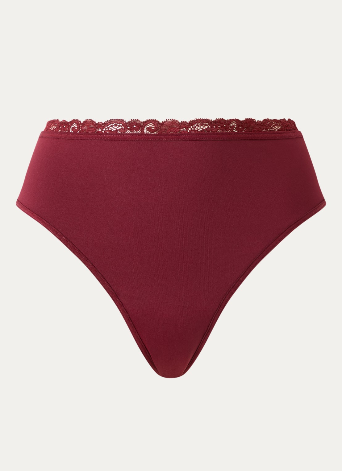 Marlies Dekkers String met overlay van mesh - voorkant bordeauxrood