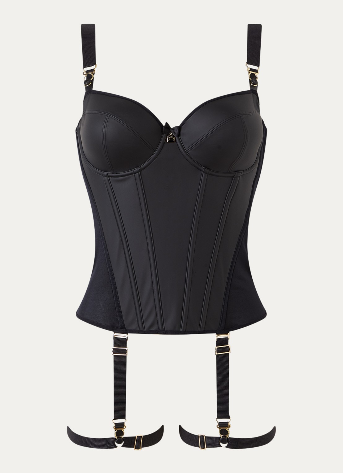 Marlies Dekkers Suspensia bustier met beugel en mesh - voorkant zwart