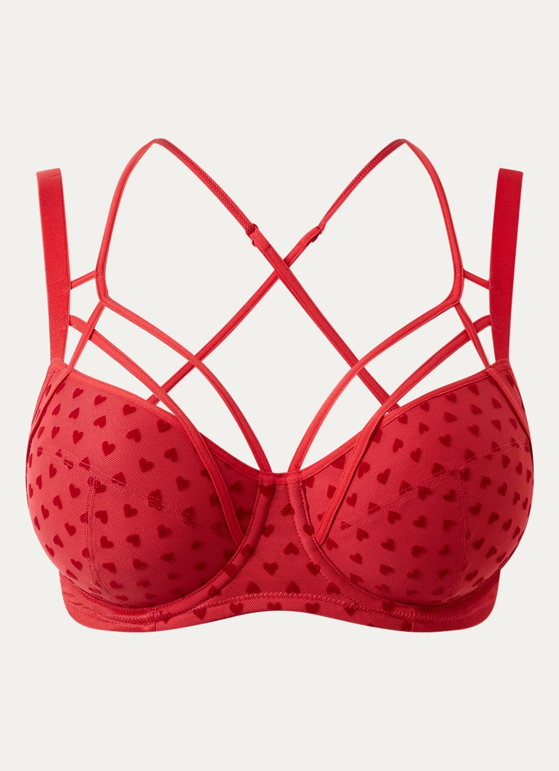 Marlies Dekkers The Art Of Love balconette bh van mesh - voorkant rood