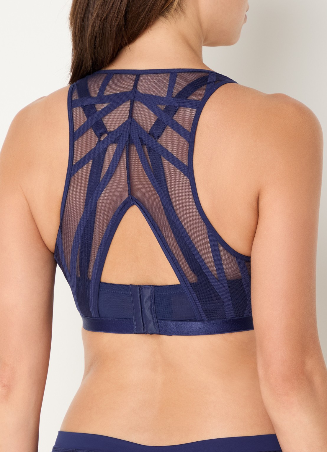 Marlies Dekkers The Illusionist beugel bh met overlay van mesh - achterkant 3 donkerblauw